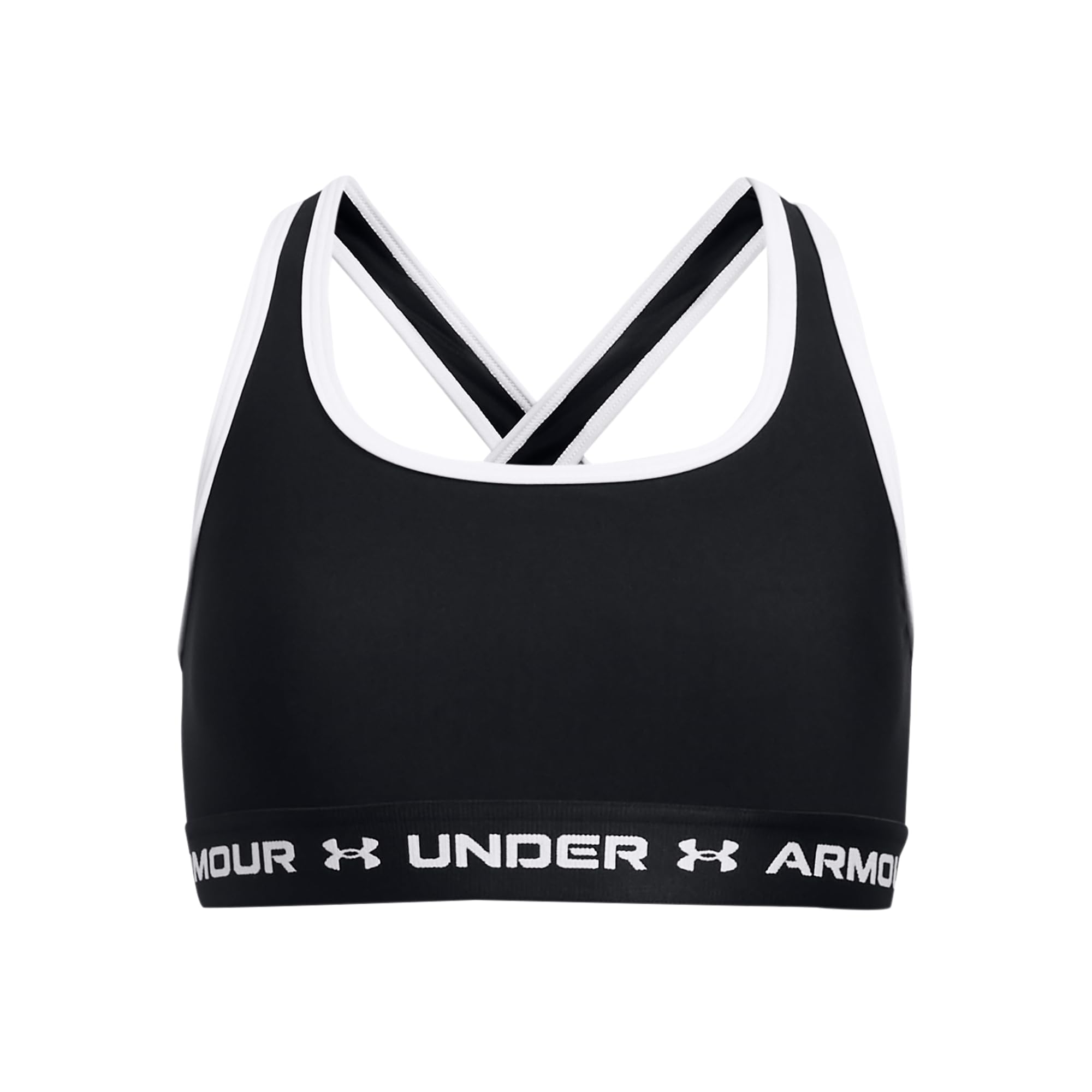 Under Armour Girls' Crossback Mid Sports Bra - Breathable Workout Top for Running, Yoga & Gym - Comfortable Support for Active Teens