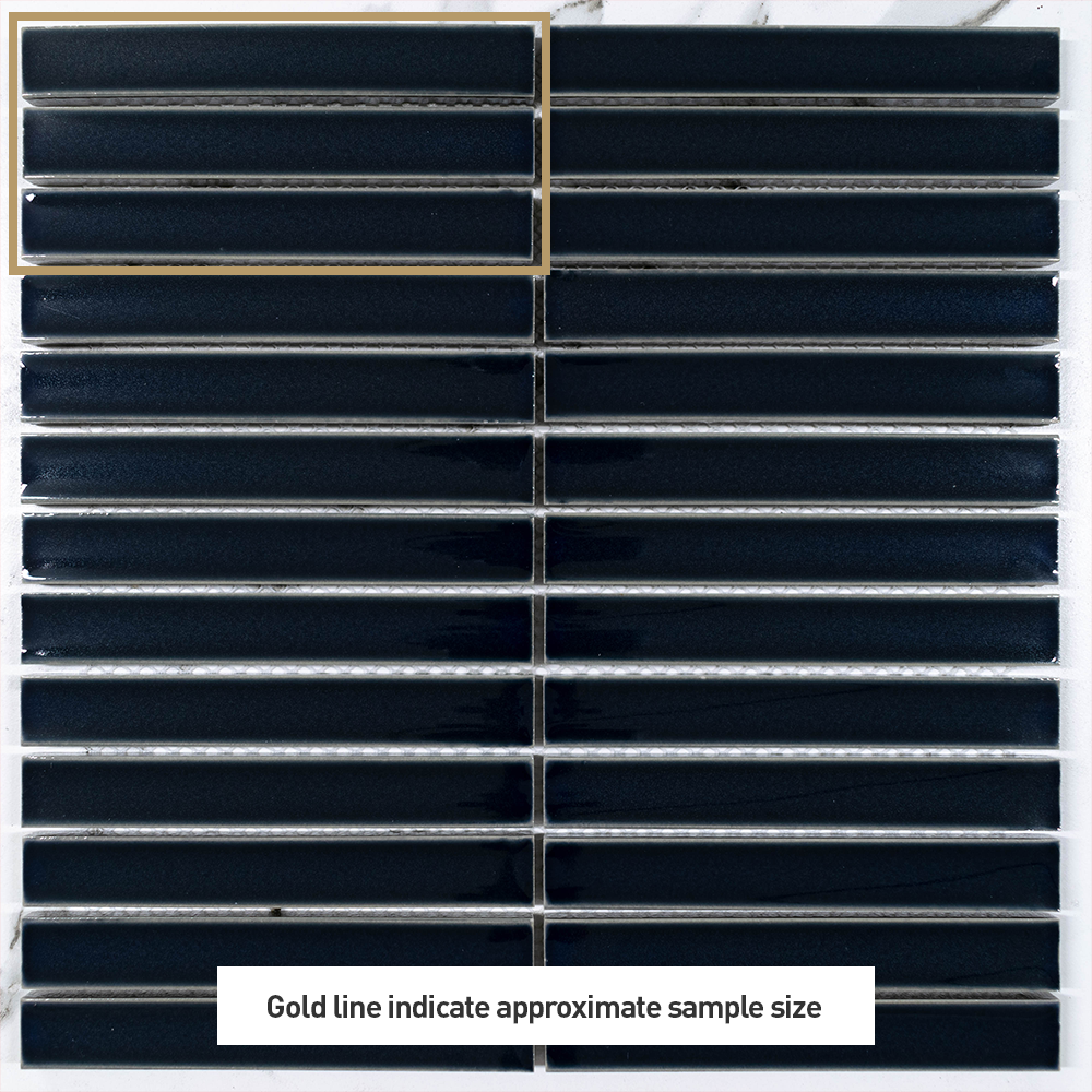 Premium Black Glossy 20x145mm Bamboo Kit Kat Tile - Perfect for Kitchen Backsplash, Bathroom Walls & Modern Interior Design
