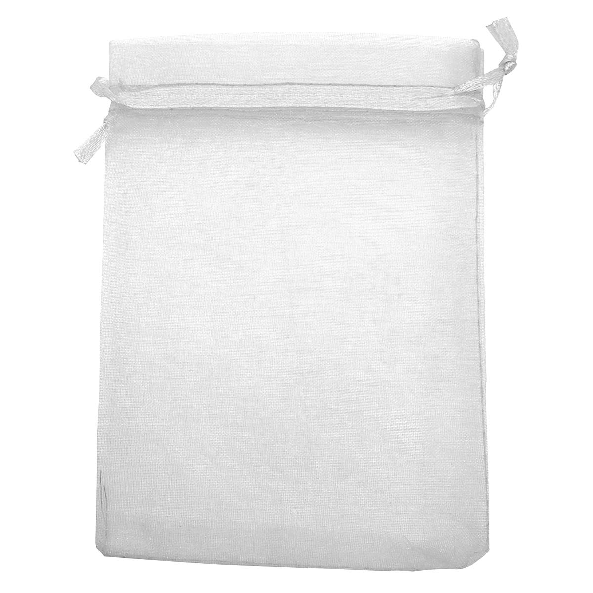 50Pcs White Organza Bags 12x16 inch - Extra Large Sheer Drawstring Favor Bags for Wedding Favors, Party Gifts, Jewelry Packaging & DIY Crafts
