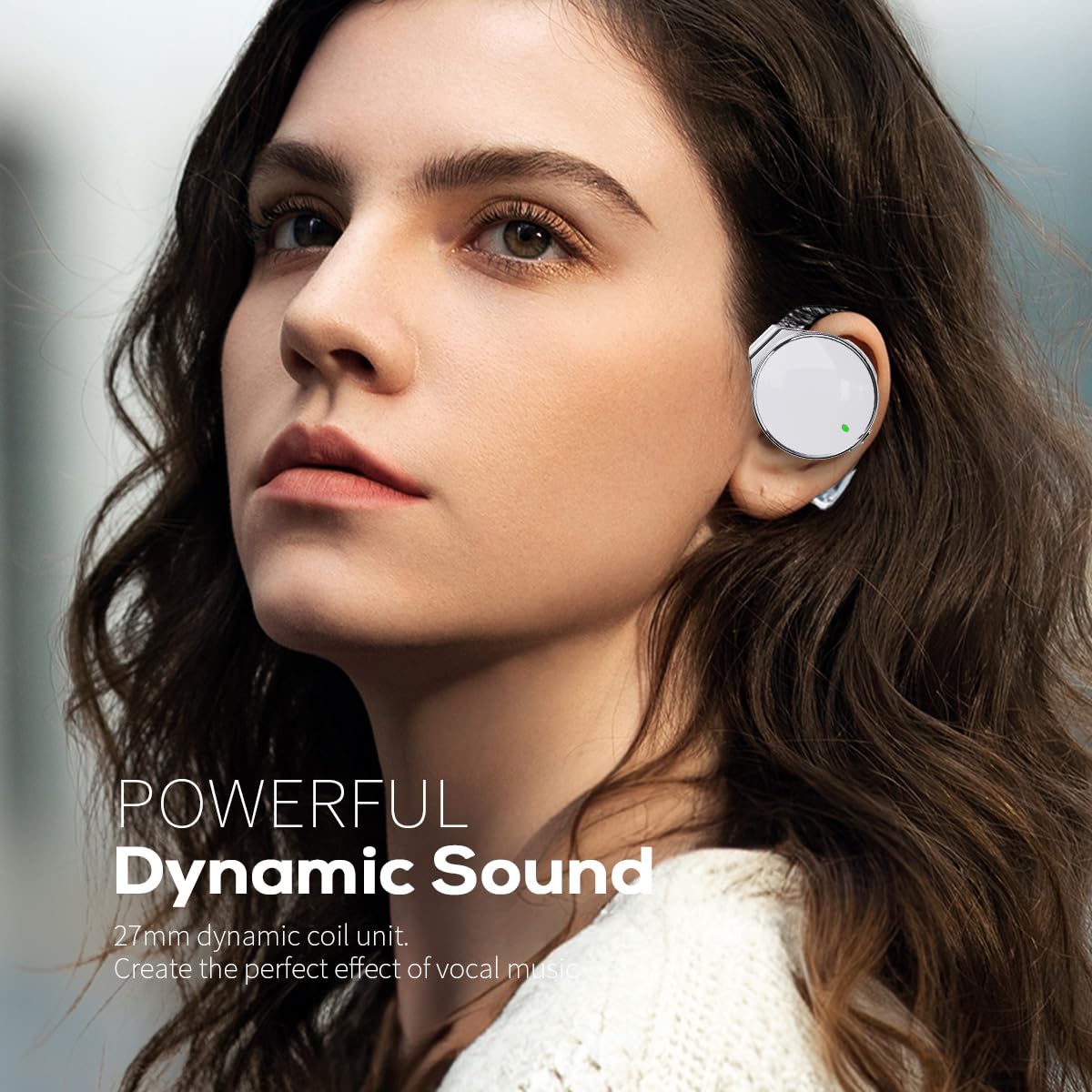 Open Ear Wireless Bluetooth 5.4 Headphones - 52H Playtime, Over-Ear Hooks, Built-in Mic, Dual Device Connection - Perfect for Running, Cycling & Office Work