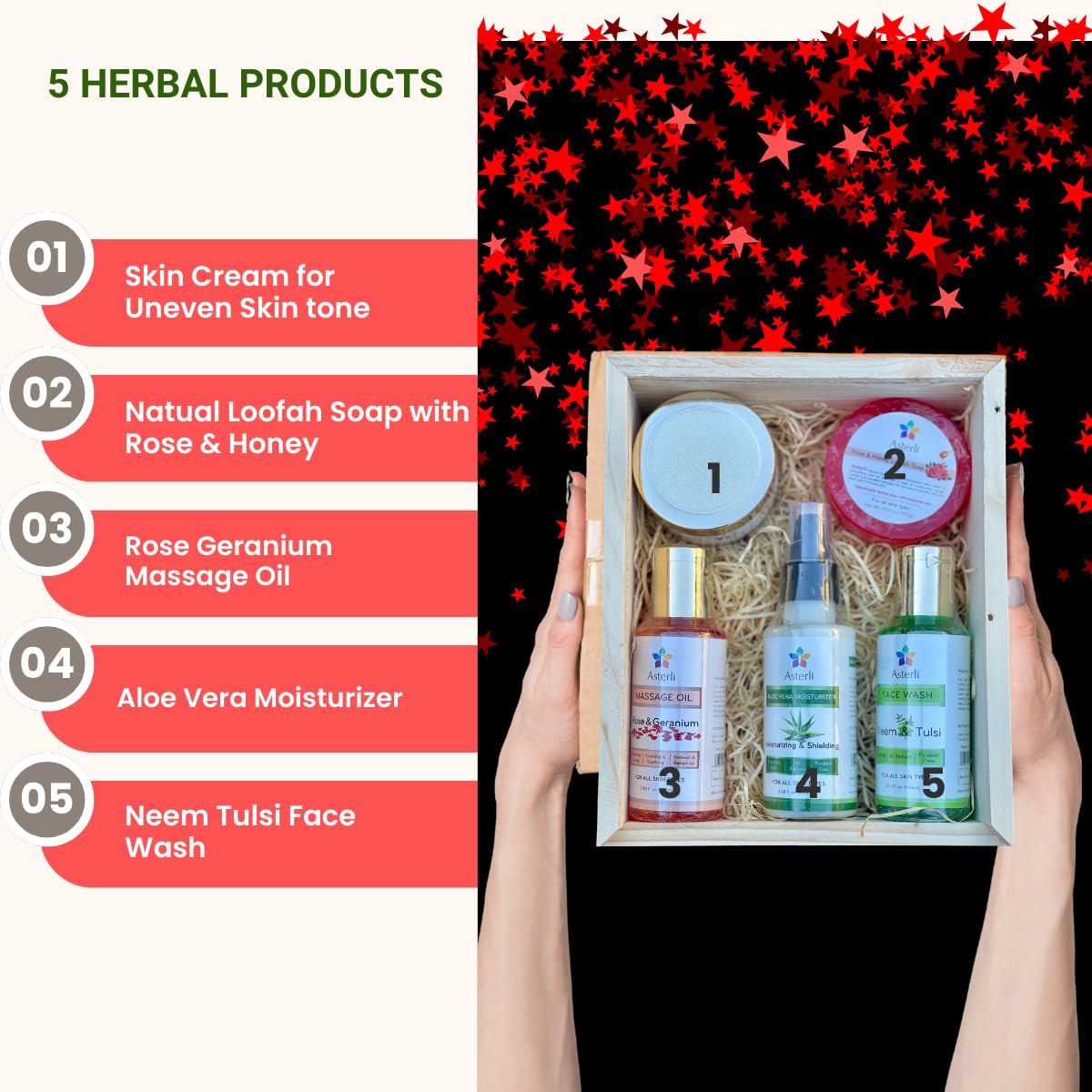 Natural 5-in-1 Self Care Skin Care Gift Set for Women - Moisturizing, Anti-Aging & Relaxing Spa Kit | Perfect Birthday, Valentine's Day & Anniversary Gift for Her | At-Home Spa Day, Pampering Self-Care Routine & Thoughtful Present for Wife, Mom & Friends