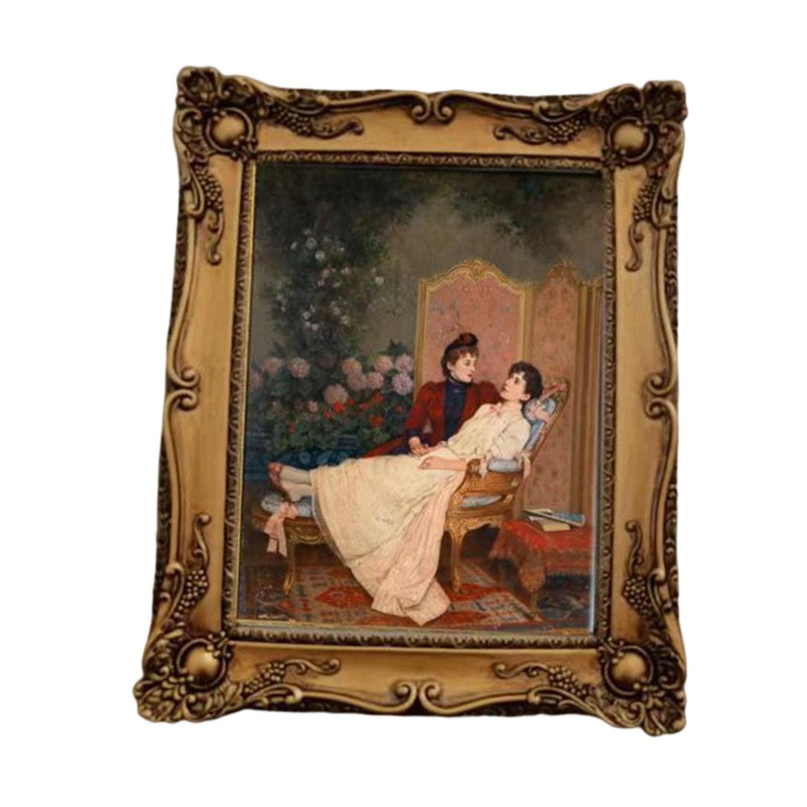Loensy 12x16 Inch Rectangle Polyresin Picture Frame - European Style Wall Hanging Photo Display for Living Room, Bedroom & Office Decor