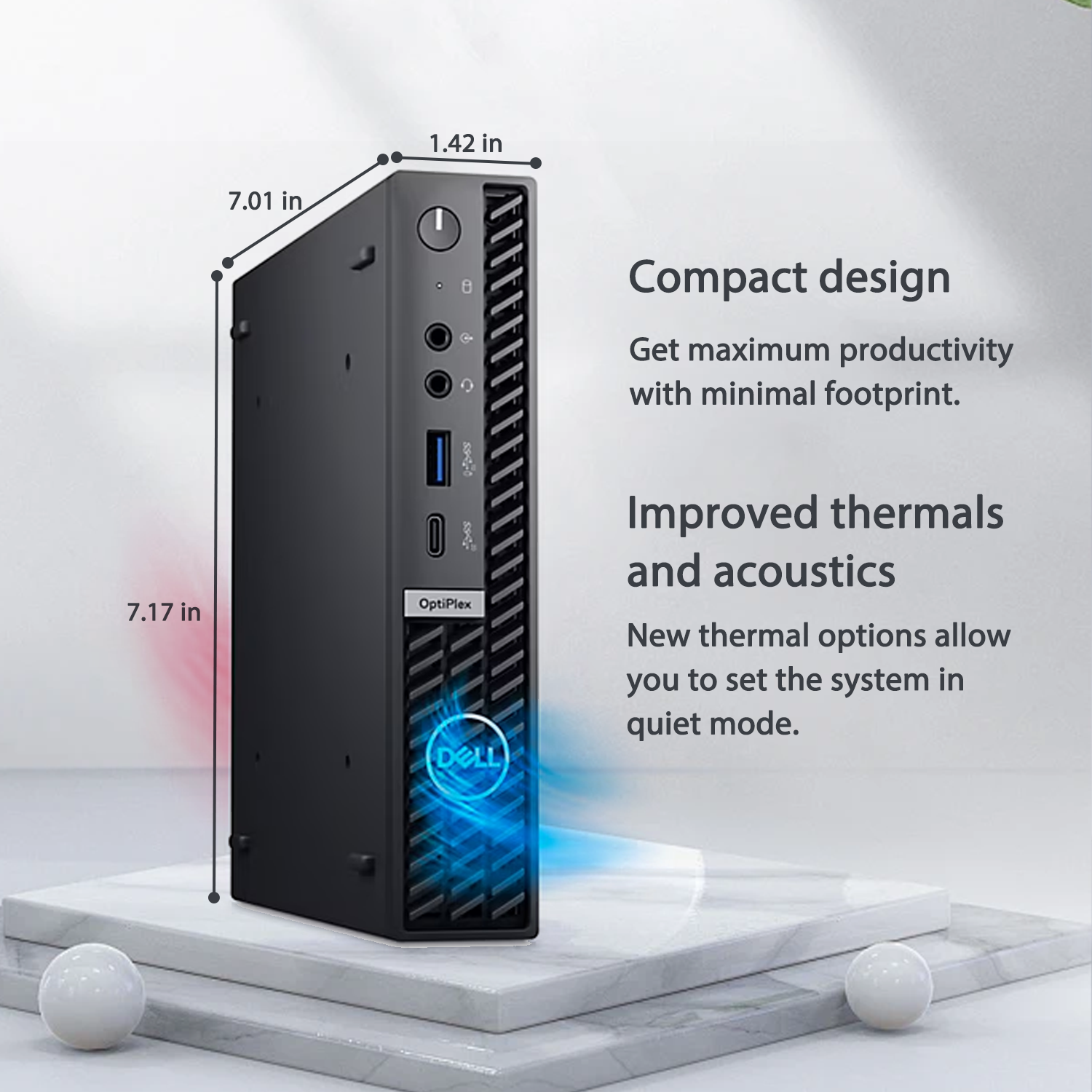 DELL OptiPlex 7000 Series MFF Desktop - Intel Core i7, 16GB RAM, 256GB SSD, Intel UHD Graphics, Windows 11 Pro (Black) | Compact Business PC for Office Work, Home Use & Productivity