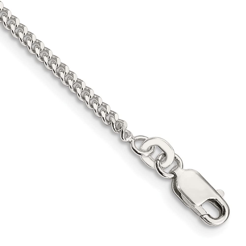 2mm Sterling Silver Curb Chain Anklet Bracelet for Women - Dainty & Adjustable Ankle Jewelry for Everyday Wear, Beach, Parties & Special Occasions