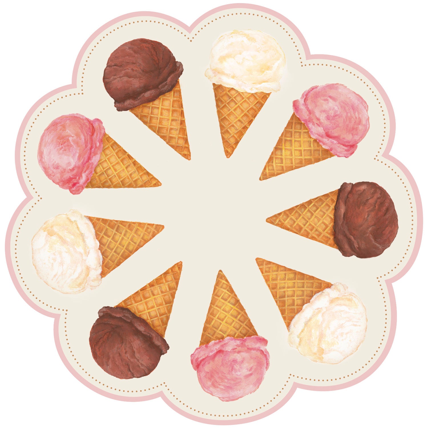 Non-Slip Die Cut Ice Cream Placemat for Kids - Fun & Durable Table Mat for Dessert Parties, Birthday Celebrations & Family Gatherings