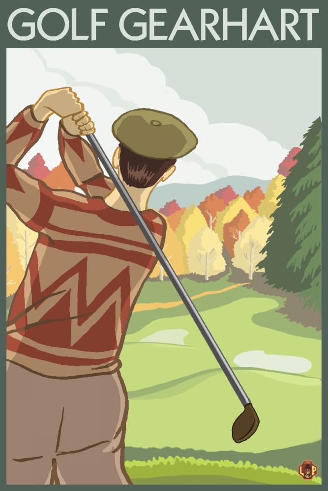 Lantern Press Gearhart Oregon Golf Art Print - 24x36 Wrapped Canvas Wall Decor for Home & Office - Perfect for Golf Lovers & Coastal Theme Decor