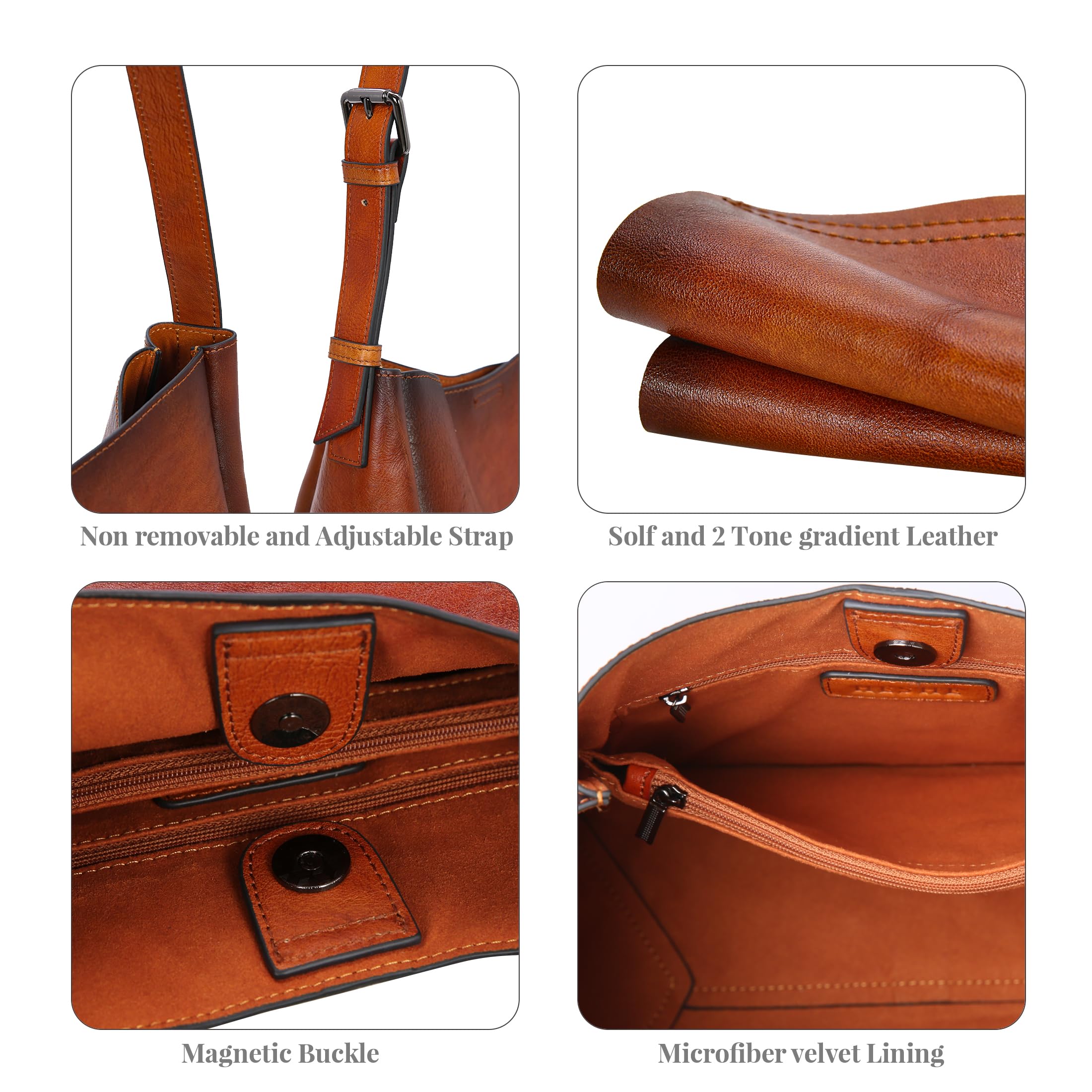Genuine Leather Handbags for Women - Crossbody, Shoulder, Tote & Satchel Purse - Stylish Work & Everyday Use Bags