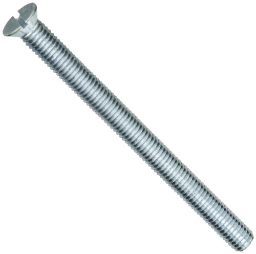 Small Parts Zinc Plated Steel Machine Screws, Flat Head Slotted Drive, ASME B18.6.3 Compliant, 4