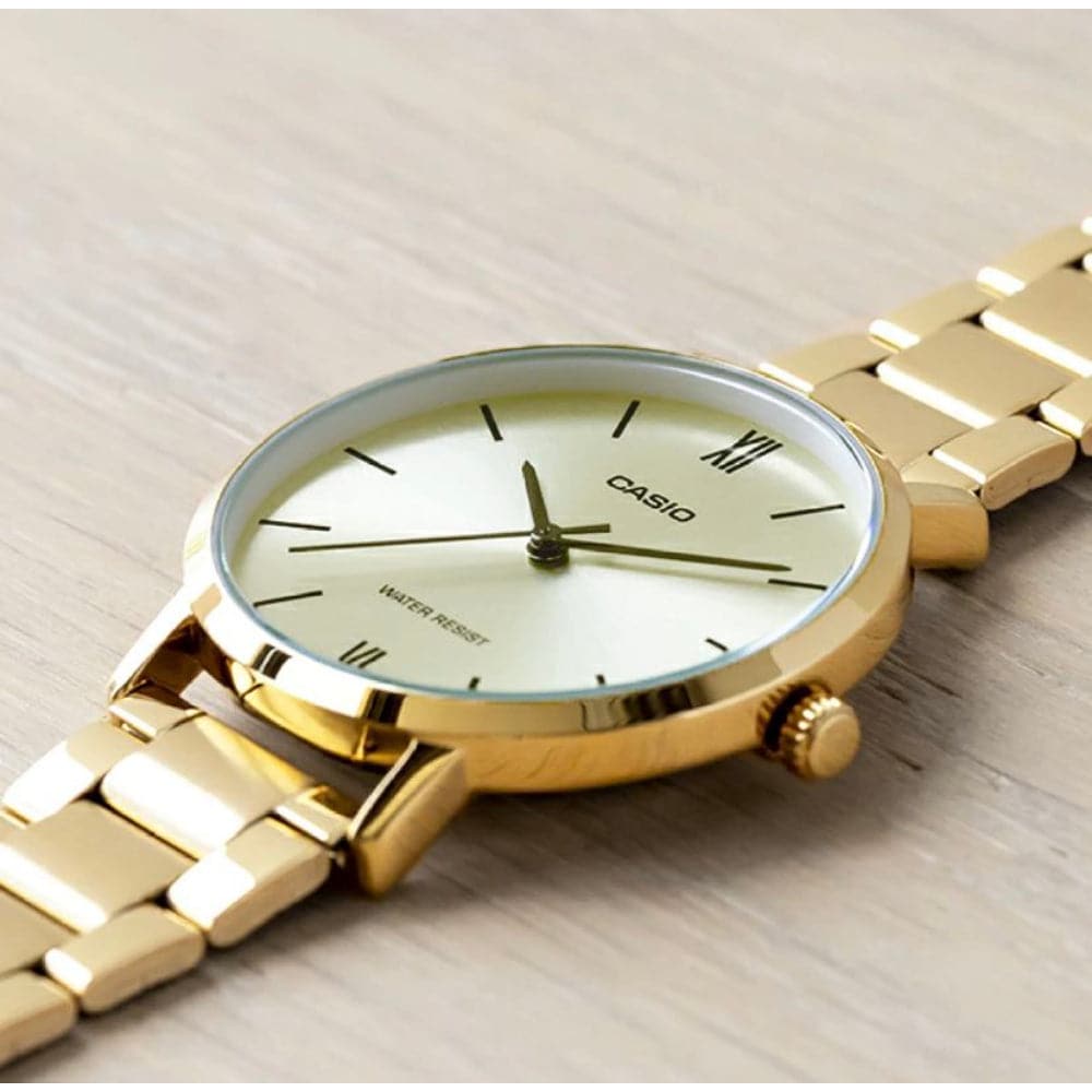 CASIO Analog LTP-VT01G-9BUDF Gold Stainless Steel Women's Watch - Elegant & Durable Timepiece for Everyday Wear, Office & Special Occasions