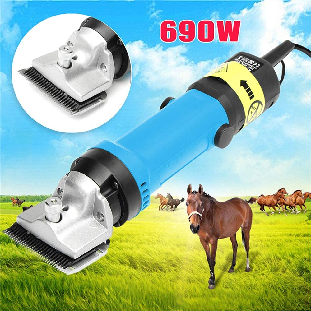690W Professional Electric Horse Clippers - Heavy Duty Animal Grooming Kit with 6 Speed Settings for Horses, Cattle, Goats, Llamas & Alpacas - Perfect for Farm, Ranch & Livestock Hair Trimming