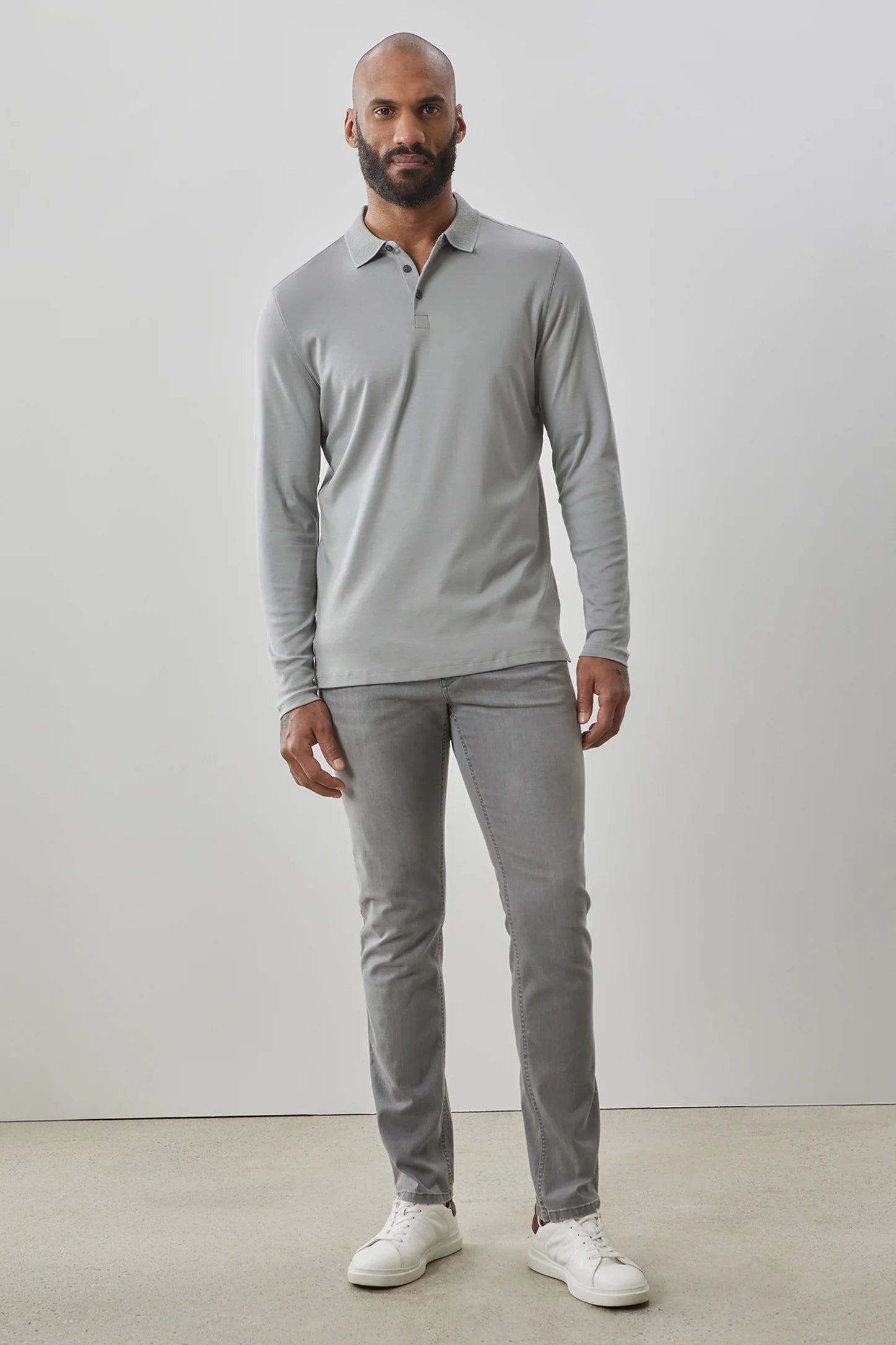 Robert Barakett Georgia Long Sleeve Polo Shirt for Men - Classic Cotton Comfort Fit Casual Wear for Office, Golf & Everyday Outfits