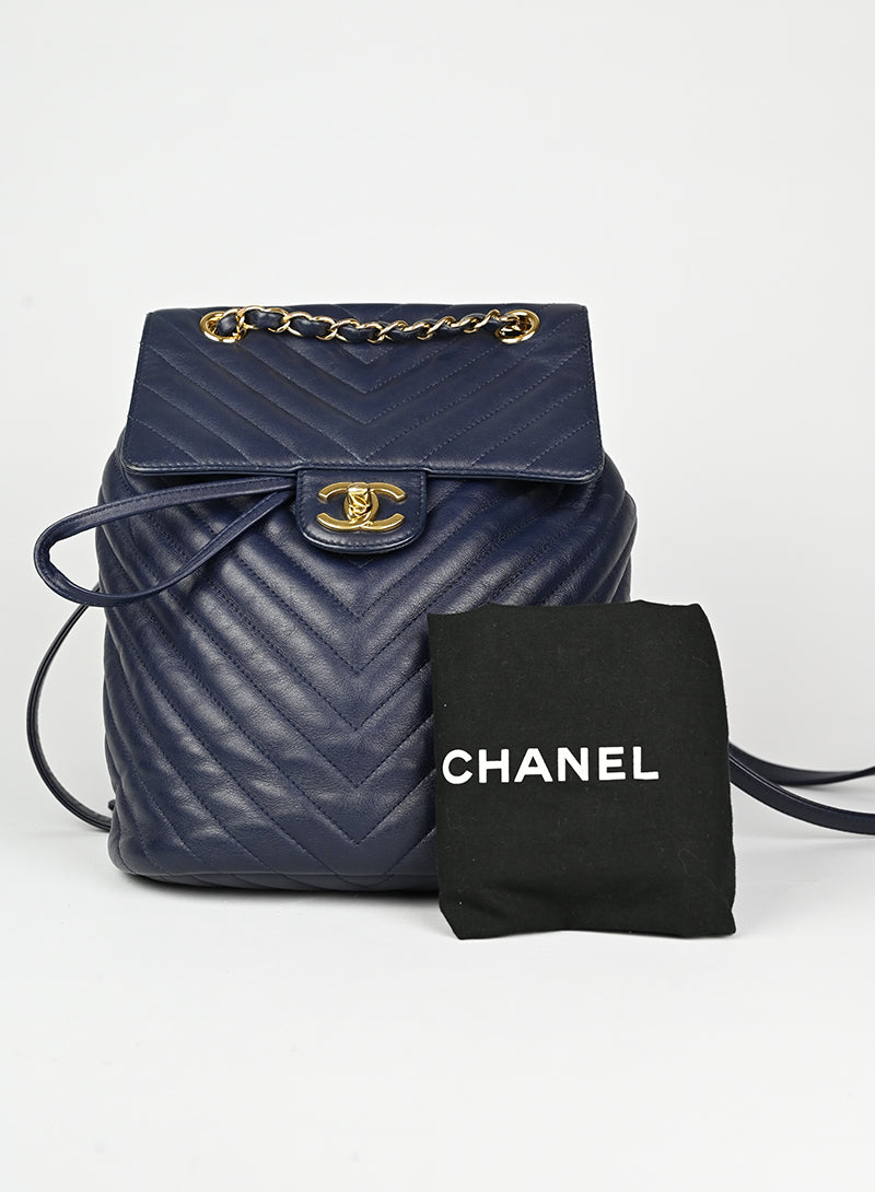 Chanel Blue Leather Backpack for Women - Stylish & Durable Designer Handbag for Work, Travel & Everyday Use
