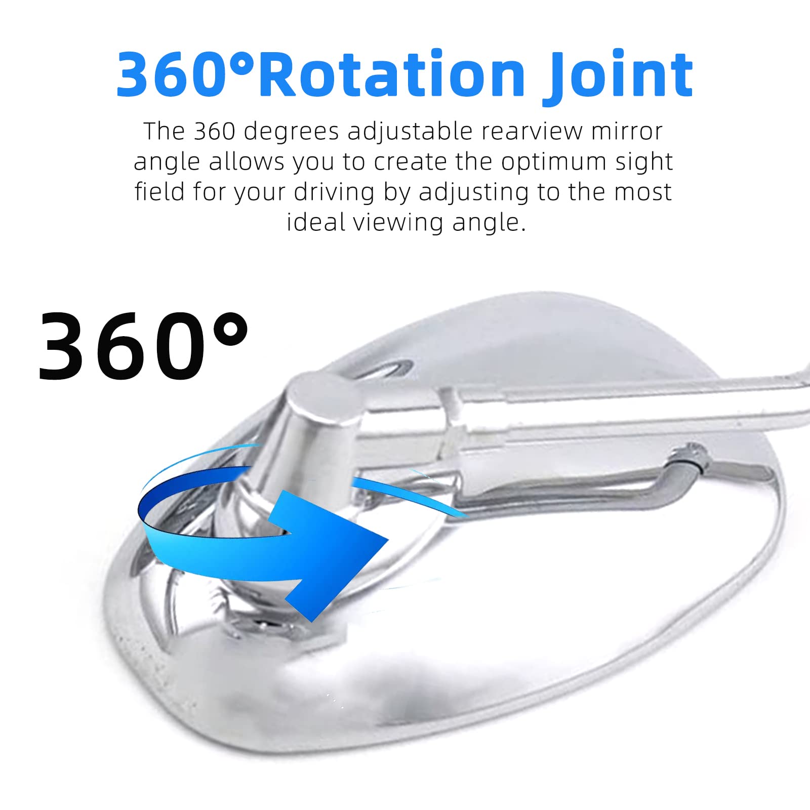 Universal 8-10mm Chrome Motorcycle Mirrors - Rear View Side Mirrors for Most Bikes | Handlebar & Bar End Installation