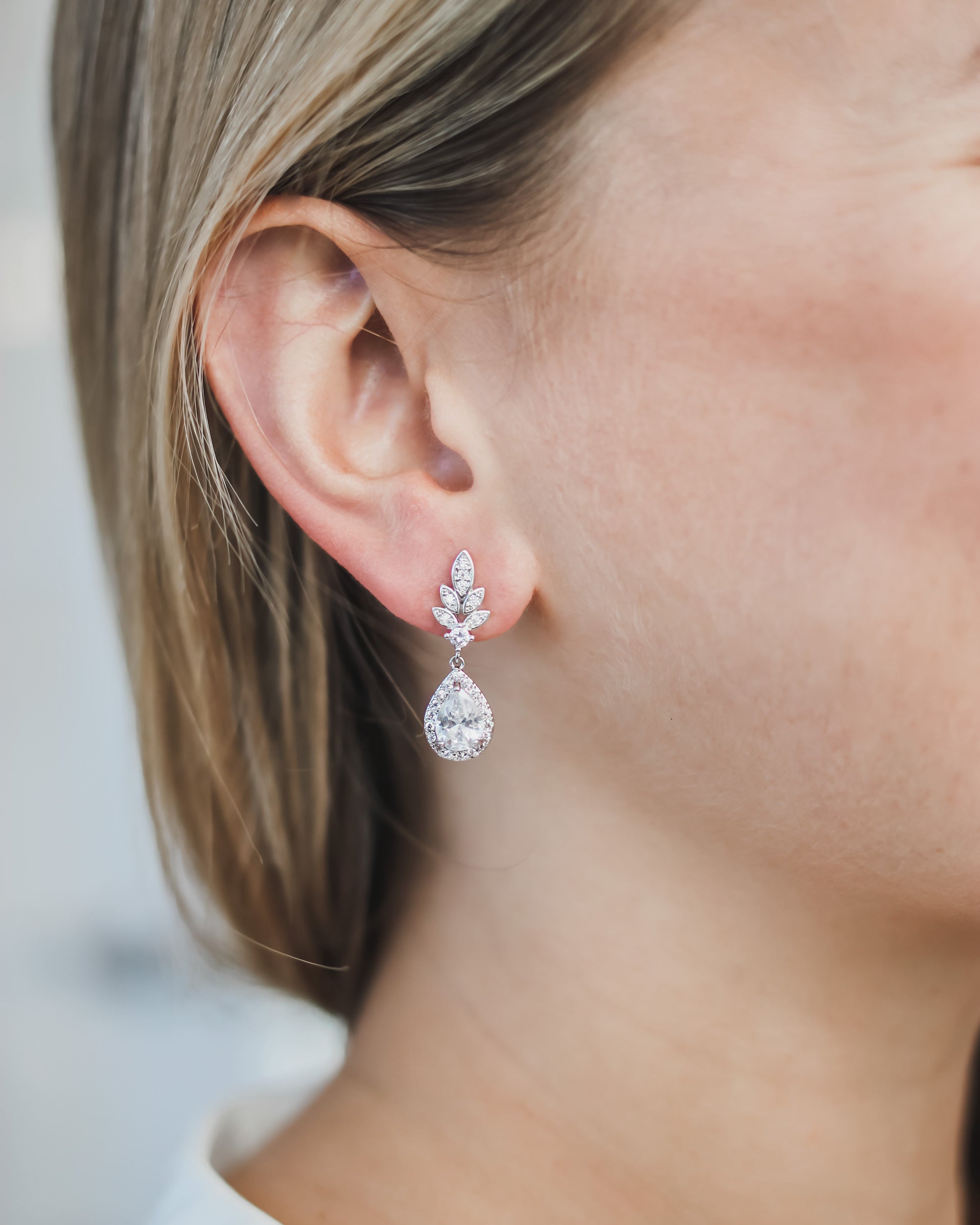 Emilia Floral CZ Stud Earrings for Women - Sparkling Cubic Zirconia Flower Earrings - Perfect for Weddings, Parties & Everyday Wear