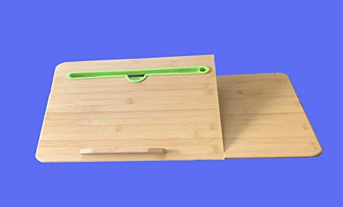 Adjustable 100% Bamboo Laptop Desk with Tilting Tray & Storage Drawer - Portable Bed Tray for Breakfast, Work, Reading in Bed or Sofa