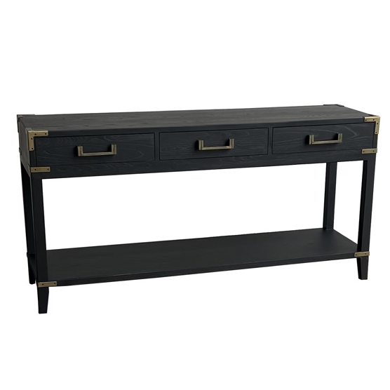 Hexford Console Table - Modern Entryway Sofa Table with Storage Shelf, Farmhouse Style for Hallway, Living Room & Bedroom Decor