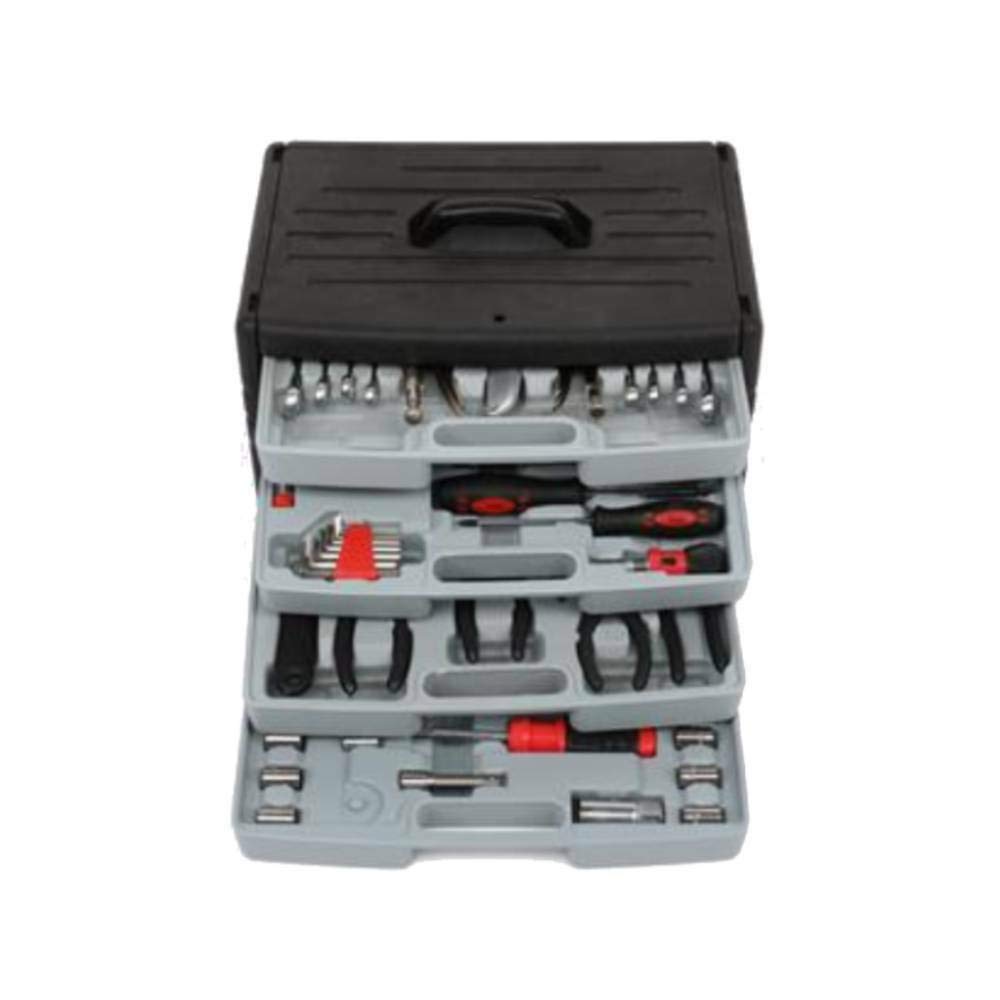 Portable 99-Piece Mechanic Tool Set with 4-Drawer Tool Box - Complete Wrench & Socket Kit for Car Repair, Home Improvement & DIY Projects | Jikkolumlukka
