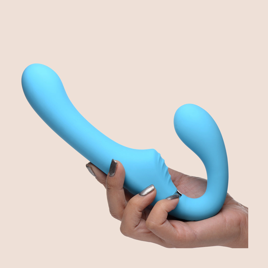 10x Mighty Rider Vibrating Strapless Strap-On Dildo with Remote Control | Hands-Free Pleasure for Couples & Solo Play | Perfect for BDSM, Roleplay & LGBTQ+ Couples