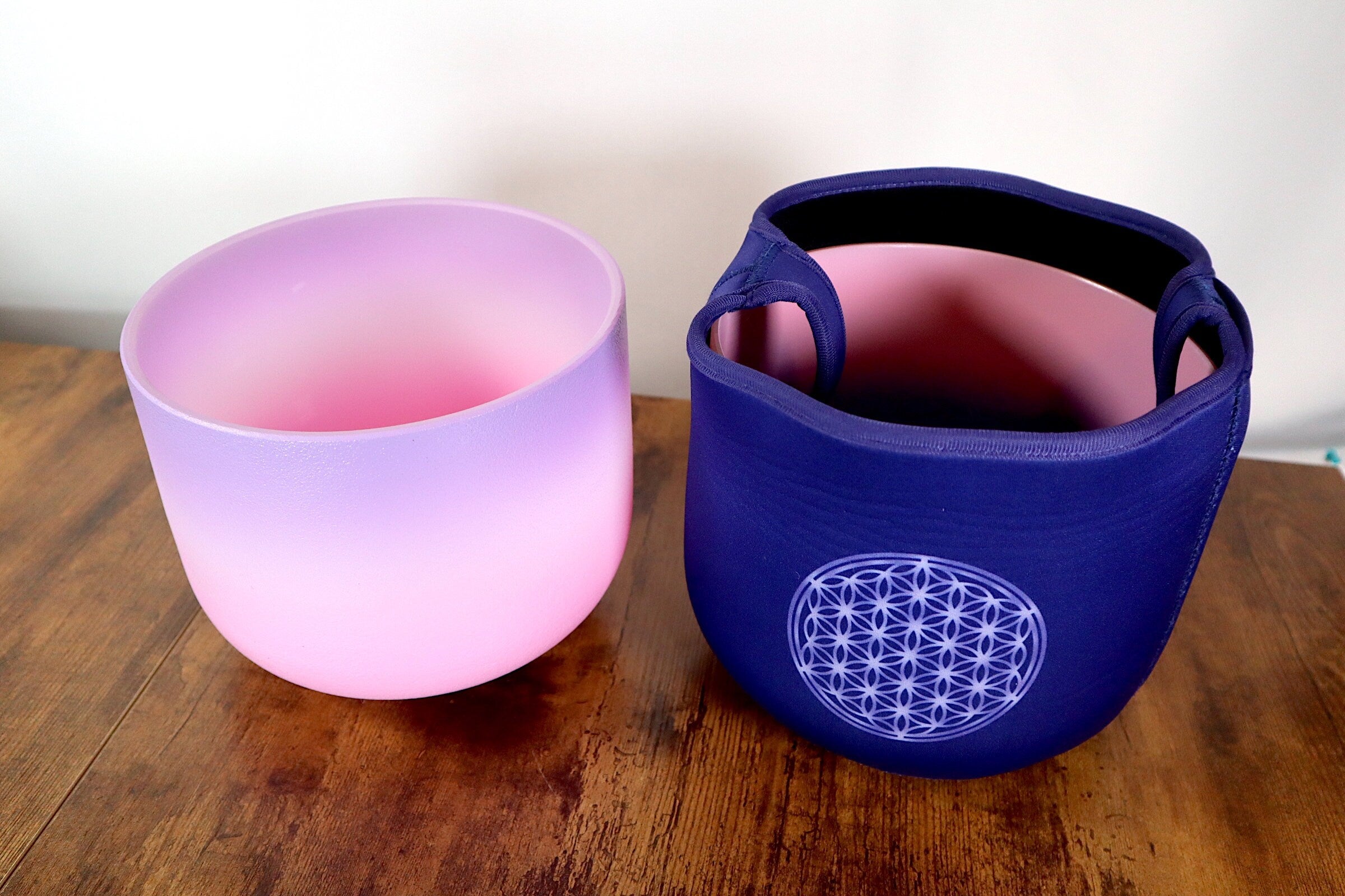 Flower of Life & OM Engram Purple Carry Bag Size 8 with Strap - Padded Protective Case for Singing Bowls | Perfect for Meditation, Yoga & Sound Healing Sessions