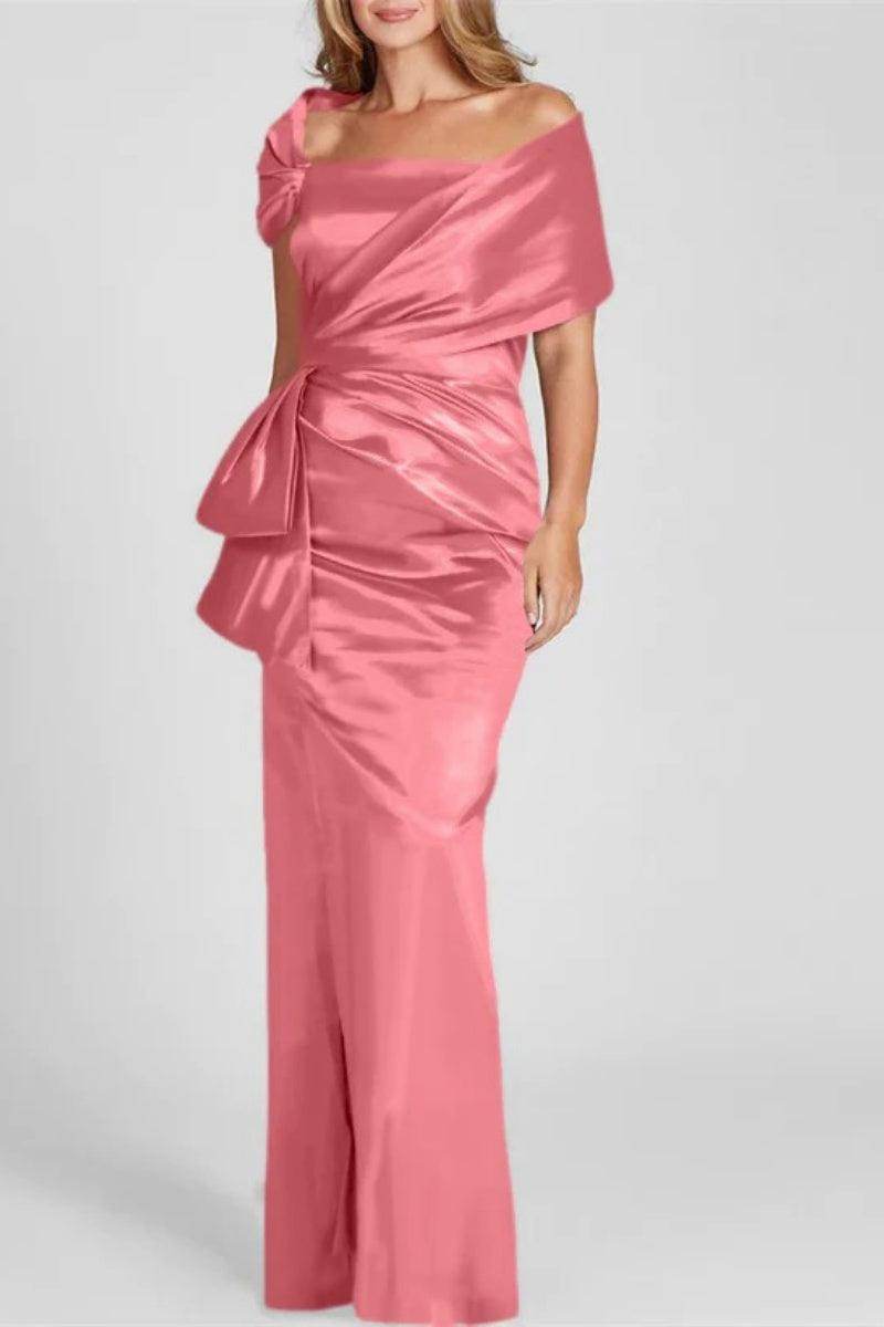 Elegant Off-The-Shoulder Floor-Length Mother of the Bride Dress CM0336 - Perfect for Weddings, Formal Events & Special Occasions