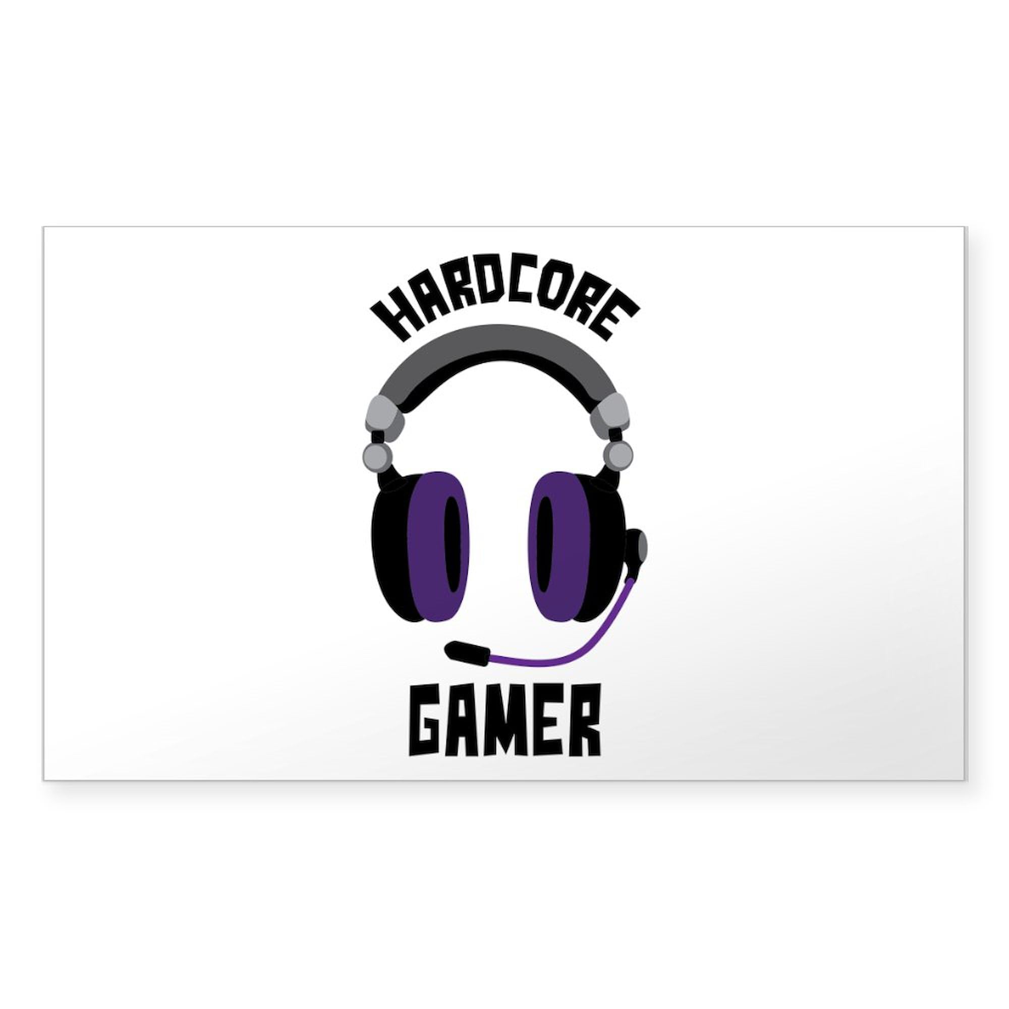 Hardcore Gamer Sticker - Durable Rectangle Bumper Decal for Cars, Laptops & Gaming Gear - Perfect for Gamers, Streamers & Esports Fans