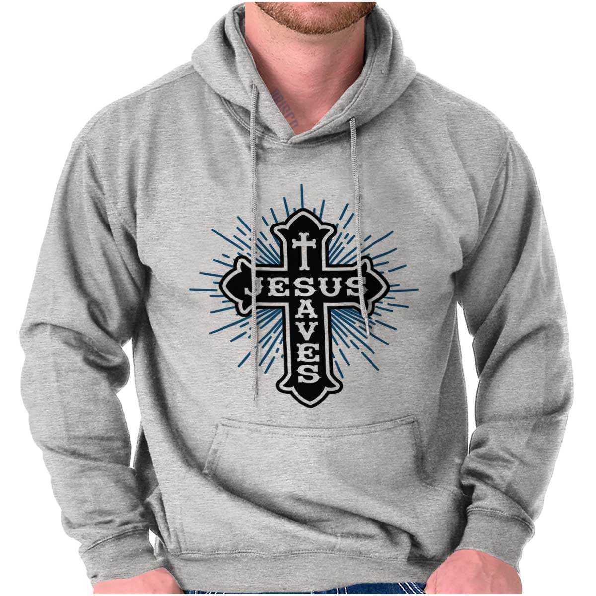 Jesus Christ Saves Christian Love Hoodie - Unisex Pullover Sweatshirt for Men & Women - Faith-Based Apparel for Church, Bible Study & Everyday Wear