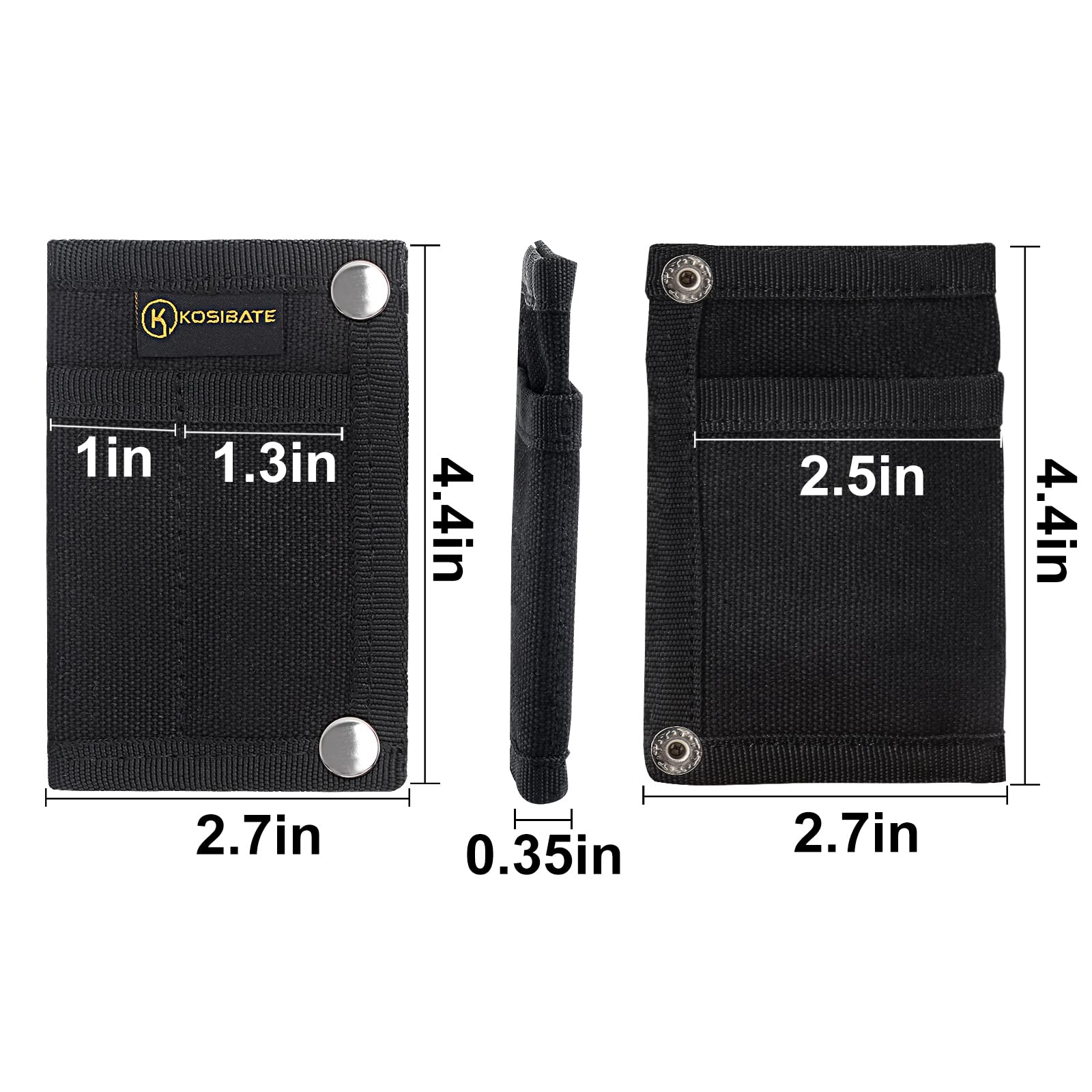 Kosibate EDC Pouch - Compact Tactical Gear Organizer for Knife, Flashlight, Pen & Cards | Slim Pocket Carry Pouch for Men | Perfect for Outdoor, Hiking, Camping & Everyday Essentials (Black)