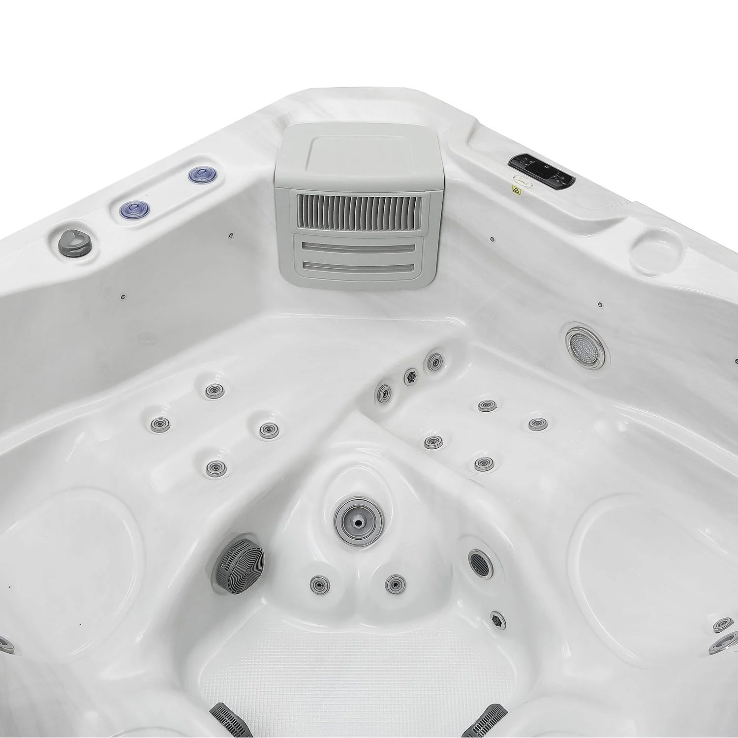 Empava 5-Person Outdoor Square Hot Tub with 41 Jets & LED Lights - 87