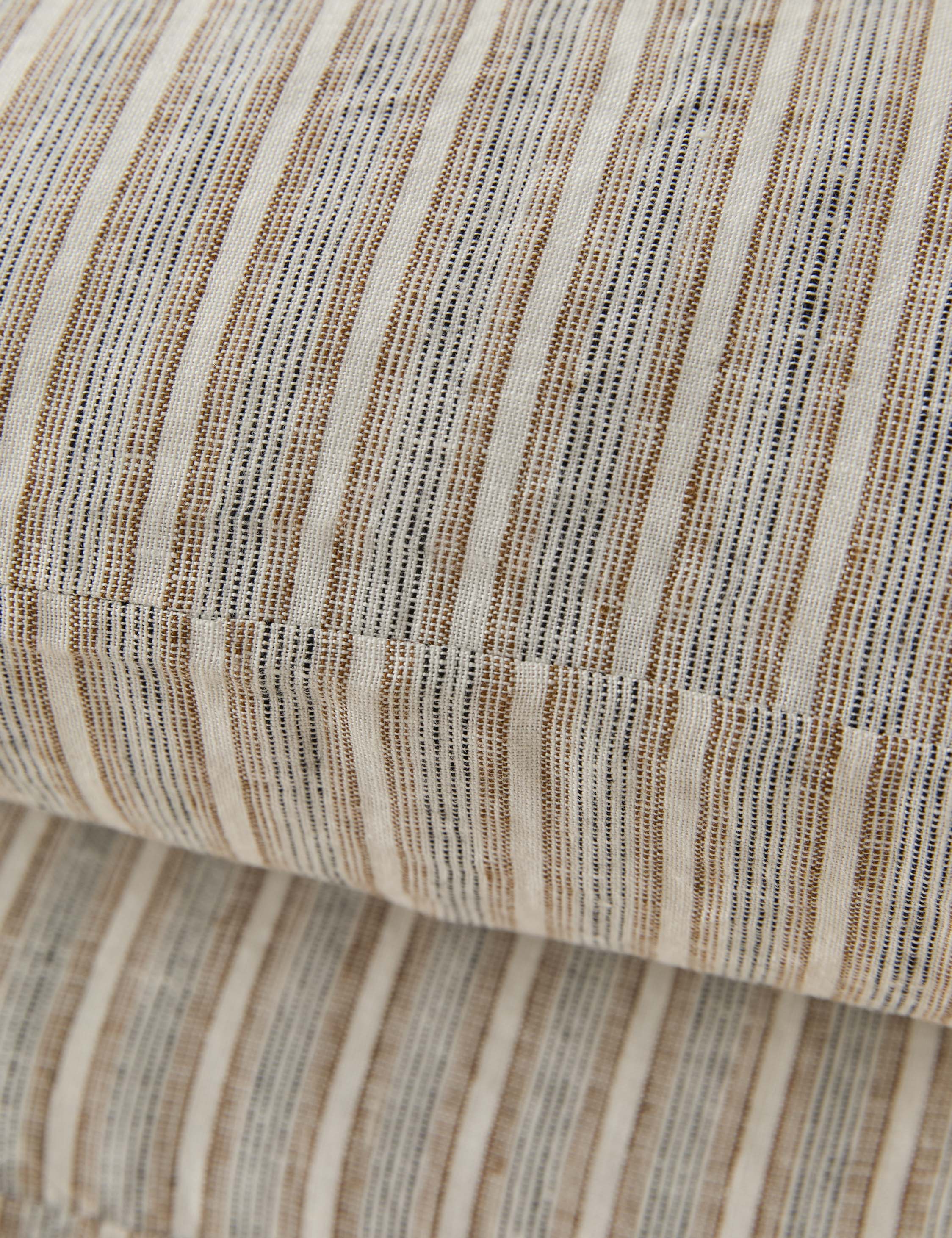 Premium Striped European Flax Linen Pillowcase Set - 100% Natural Breathable Bedding for Hot Sleepers & Allergy Relief - Perfect for Master Bedroom, Guest Room & Luxury Hotels