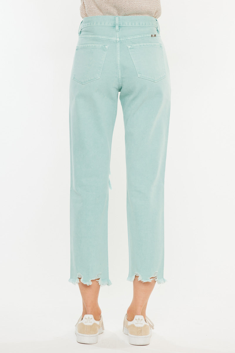 Ariel High Rise Mom Jeans - Stretchy Comfort Fit Women's Denim Pants for Casual Wear & Everyday Style