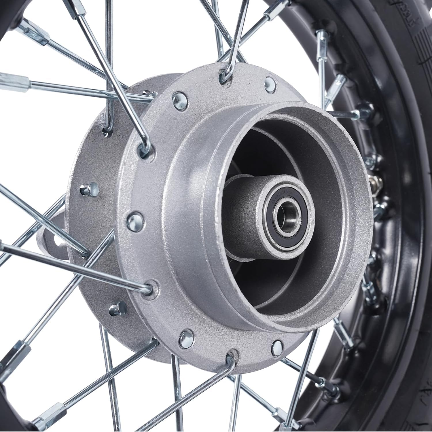 Honda CRF50 XR50 BBR KLX Dirt Bike Front & Rear Wheel Set - 2.50-10 Alloy Rim with Drum Brake, Chain & Chain Plate - Perfect for Off-Road, Pit Bikes & Trail Riding