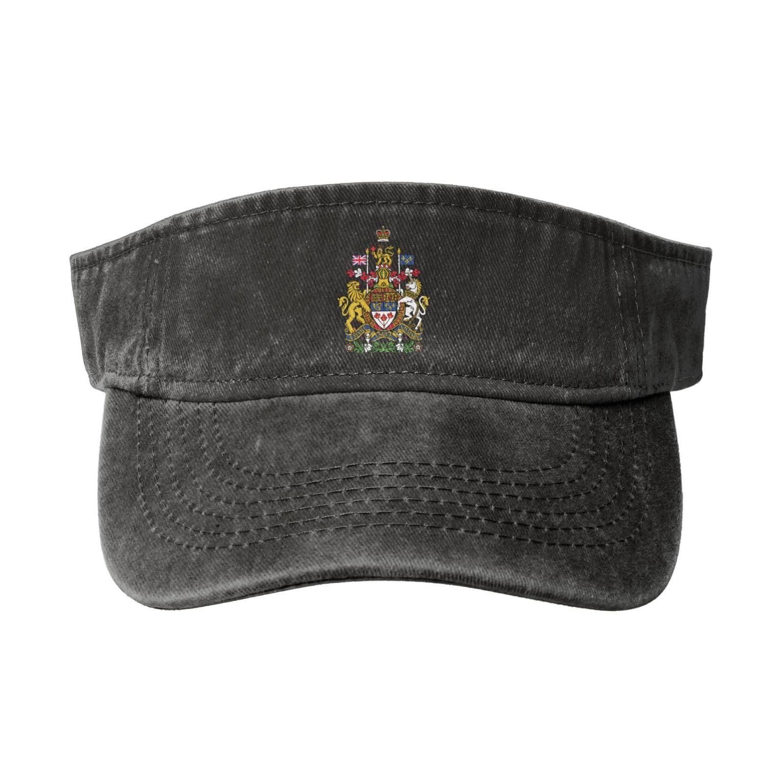 Canada Coat of Arms Sun Visor Hat for Women & Men - Vintage Adjustable Golf & Baseball Cap for Outdoor Sports, Beach & Summer Activities