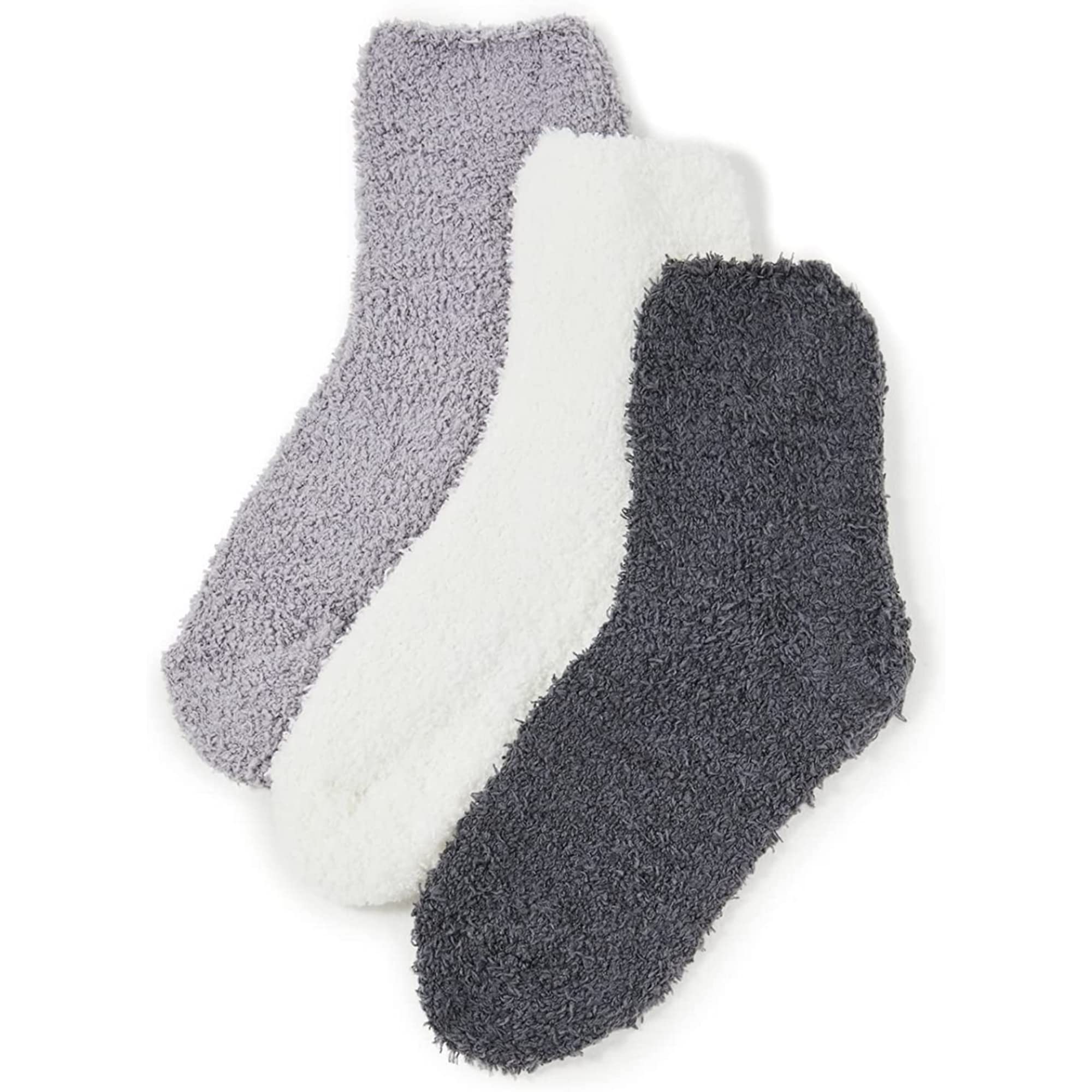Body By Stems - Women's Warm Fuzzy Socks 3-Pack | Ultra Soft Fluffy Cozy Socks in 3 Colors | Perfect for Winter, Lounge & Home Comfort