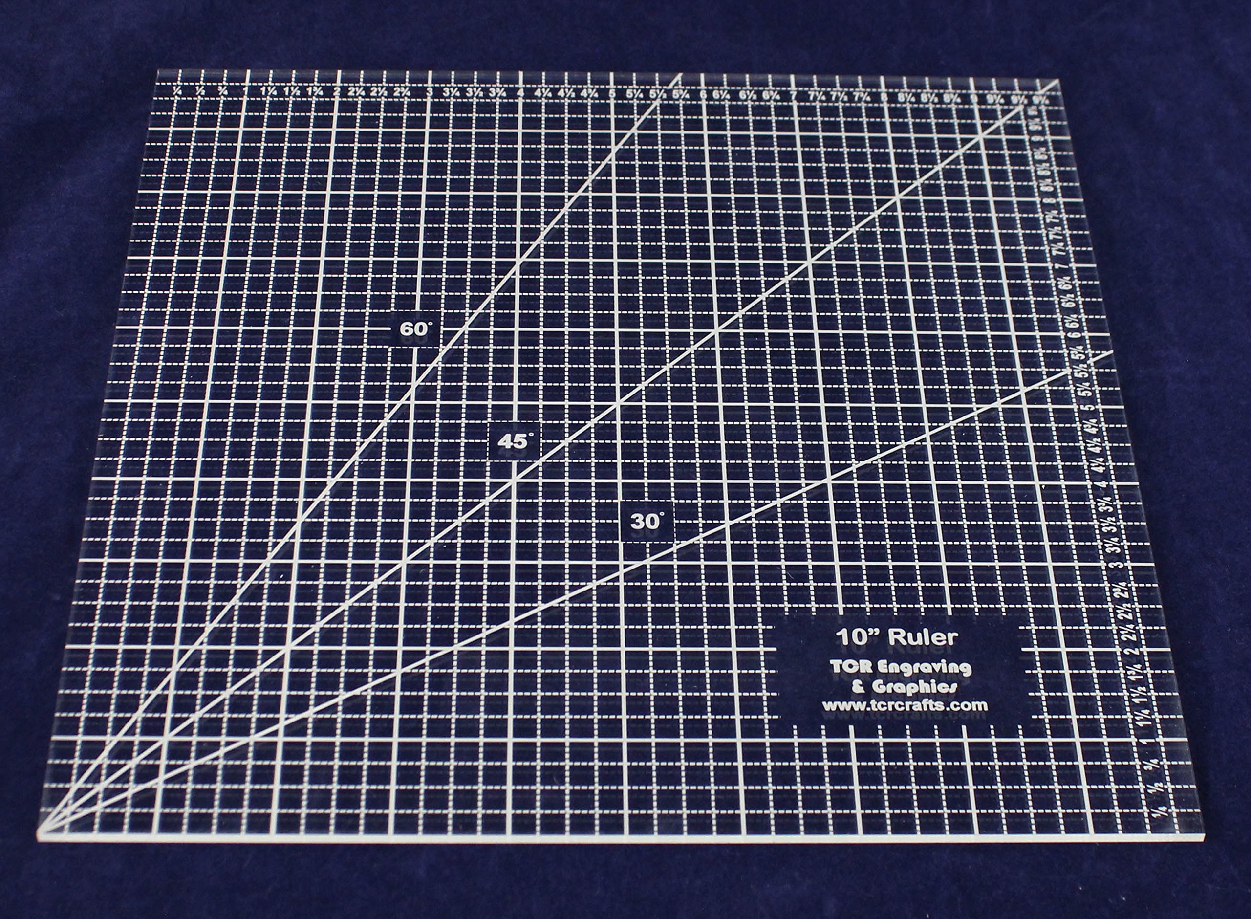 10 Inch Clear Acrylic Square Ruler with 1/4 Inch Markings - Precision Quilting and Sewing Measuring Tool - Perfect for Patchwork, Fabric Cutting, and DIY Craft Projects