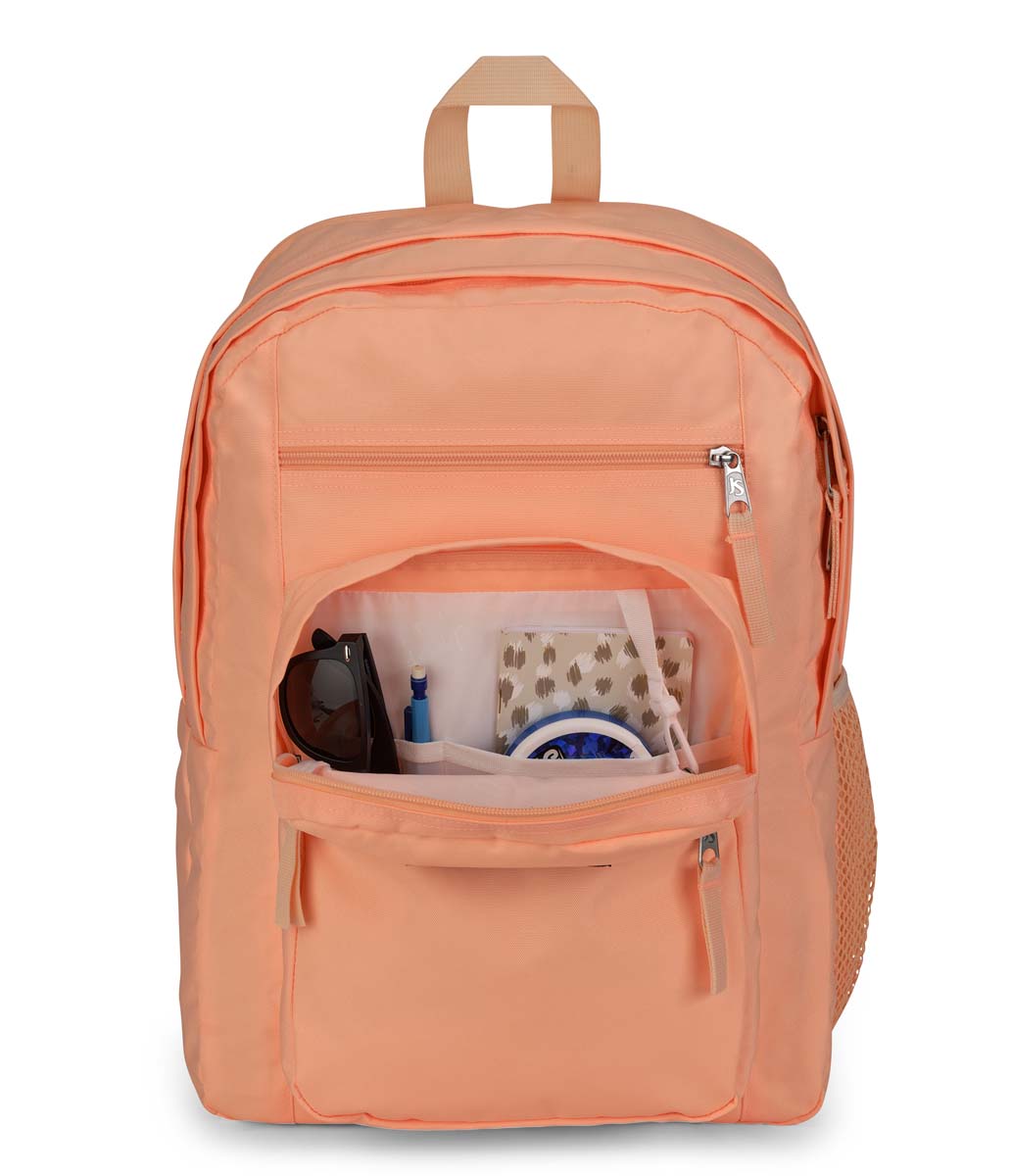 JanSport Big Student Backpack - Durable Laptop Backpack for School & College, Peach Neon Color, 15-Inch Laptop Compartment - Perfect for High School, University & Travel
