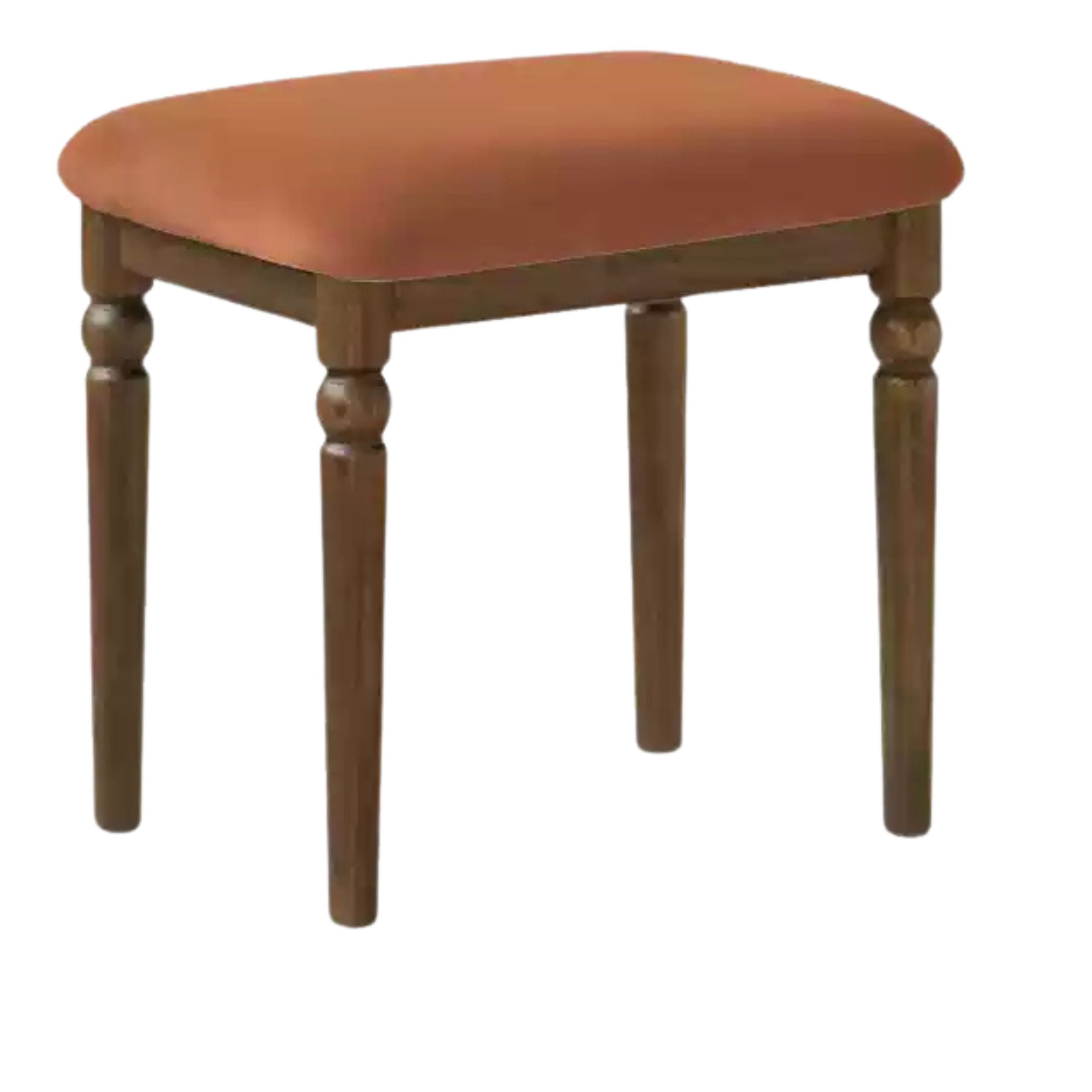 25.2x 12.6x17.7 inch /45x32x45 сm / Rich dark walnut color -Caramel Color/ Makeup stool Velvet