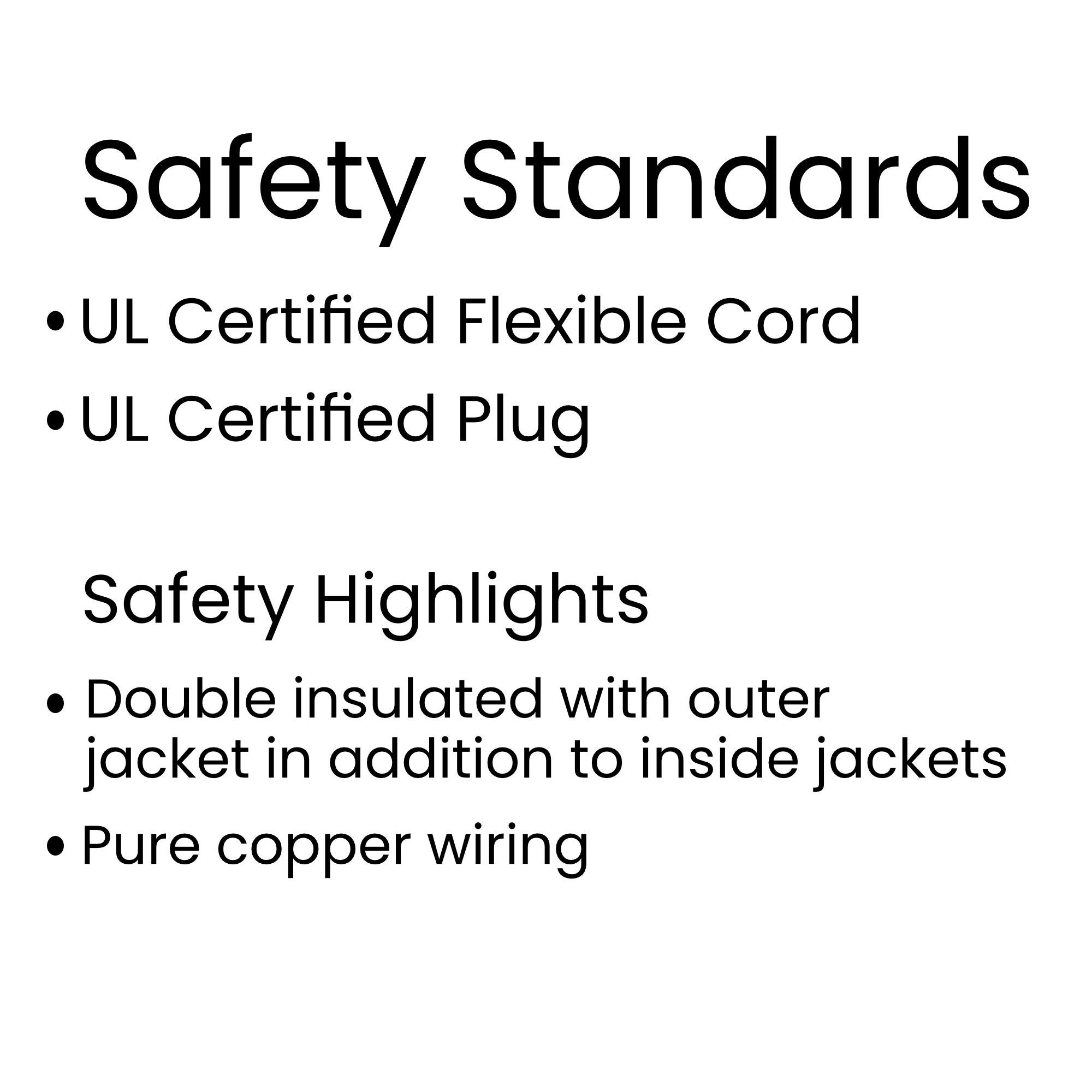 15Ft Extra Long White AC Power Cord Cable - Pure Copper Wire Core for Computer, TV, Printer, Monitor - Durable & Safe Power Supply for Home & Office Use
