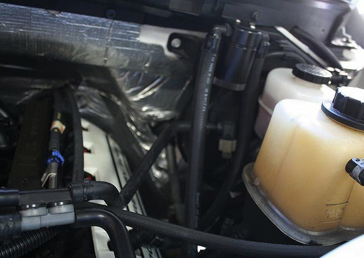 J&L Oil Separator 3.0 - Compatible with 2011-2017 Ford F-150/F-250/F-350 5.0L/6.2L V8 Engines (Driver Side, Black) - Reduces Blowby & Protects Engine for Off-Roading & Towing