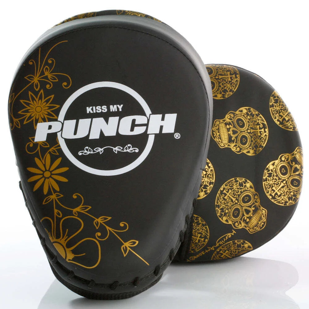 FOCUS PADS Urban Gold Skull Art Black - Premium Skateboard Grip Tape for Street Skating & Urban Style