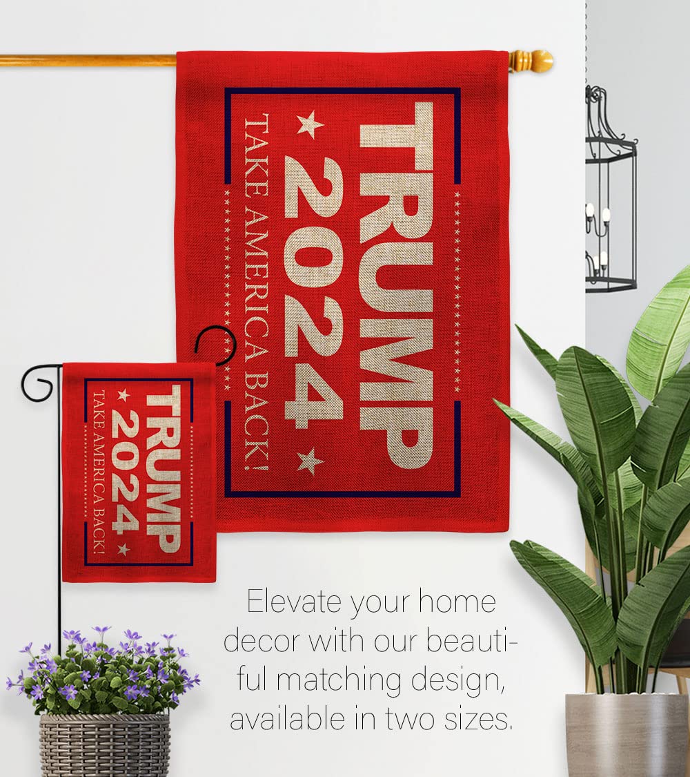 Patriotic 2024 Election Burlap House Flag - Made in USA, Support Our Troops - Perfect for Garden, Yard & Political Campaign Decor - Democrat Republican Tea Party American Vote Gift