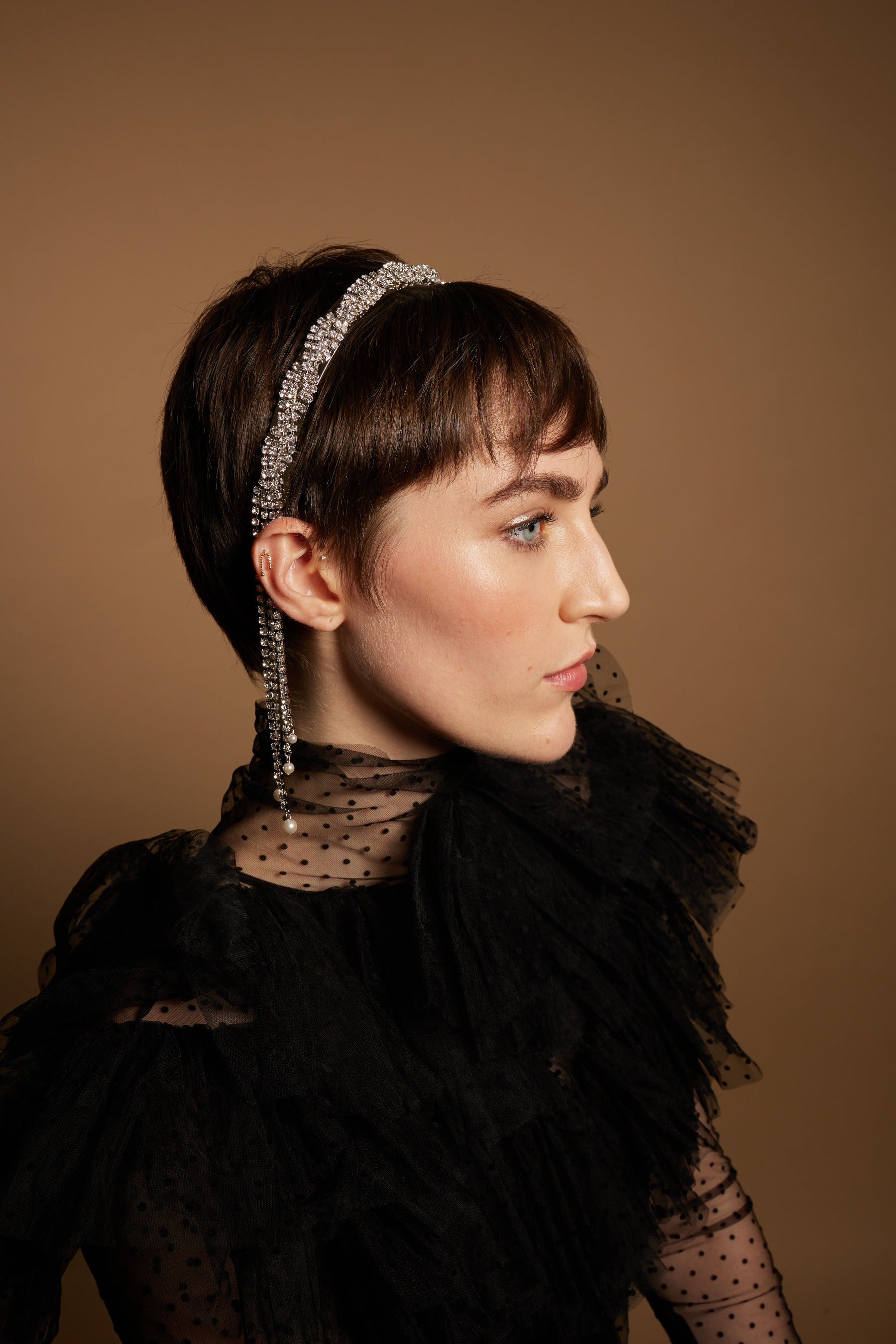 Margaret Crystal Fringe Headband - Elegant Rhinestone Hair Accessory for Women | Perfect for Weddings, Parties & Special Occasions