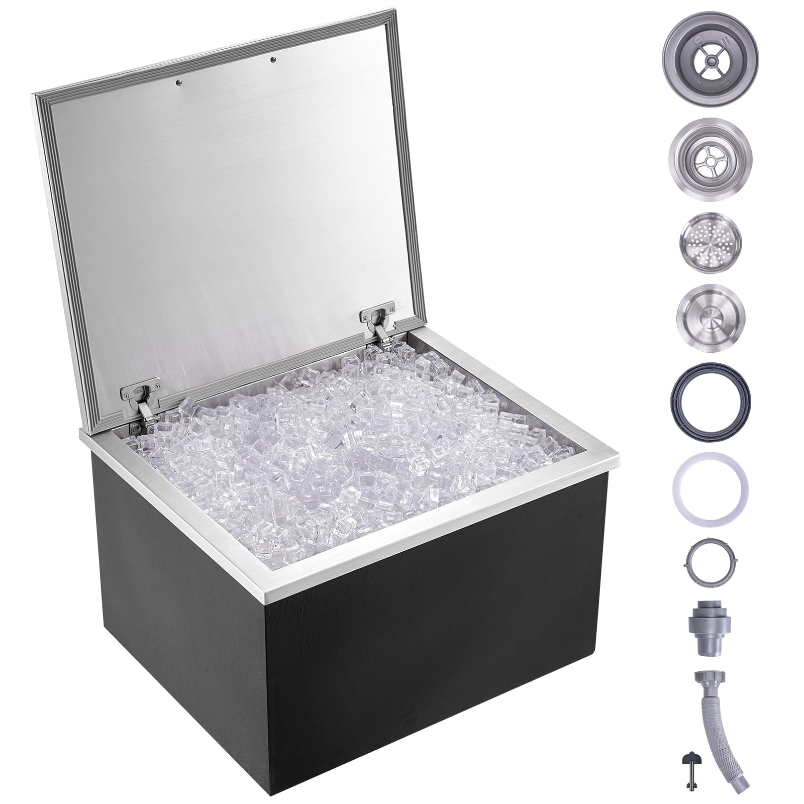 VEVOR 40 qt Stainless Steel Drop-In Ice Chest Cooler - 28