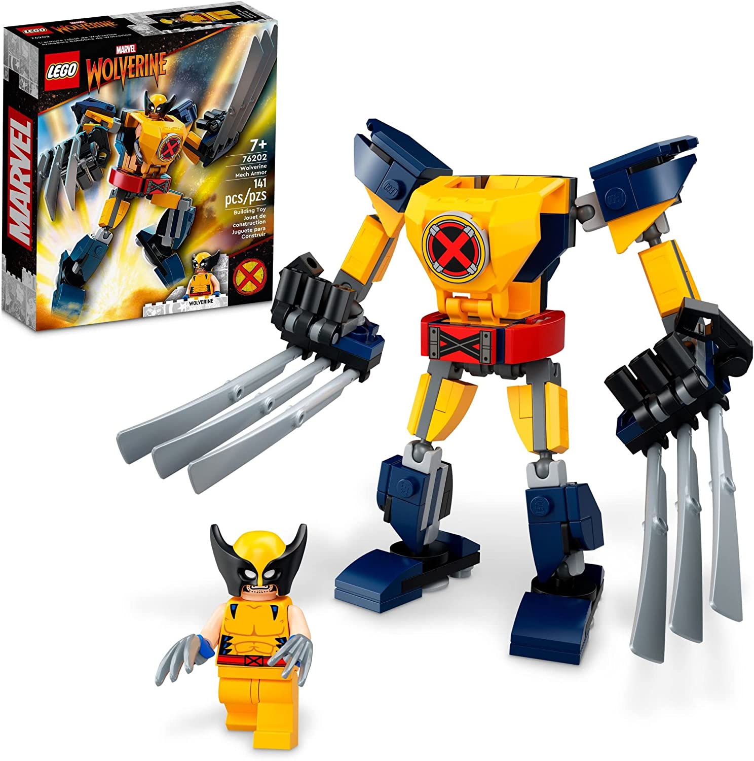 LEGO Marvel Wolverine Mech Armor 76202 Building Kit - Superhero Toy for Kids & Collectors - Perfect for Play, Display & Gifts - Marvel Comics X-Men Action Figure Set
