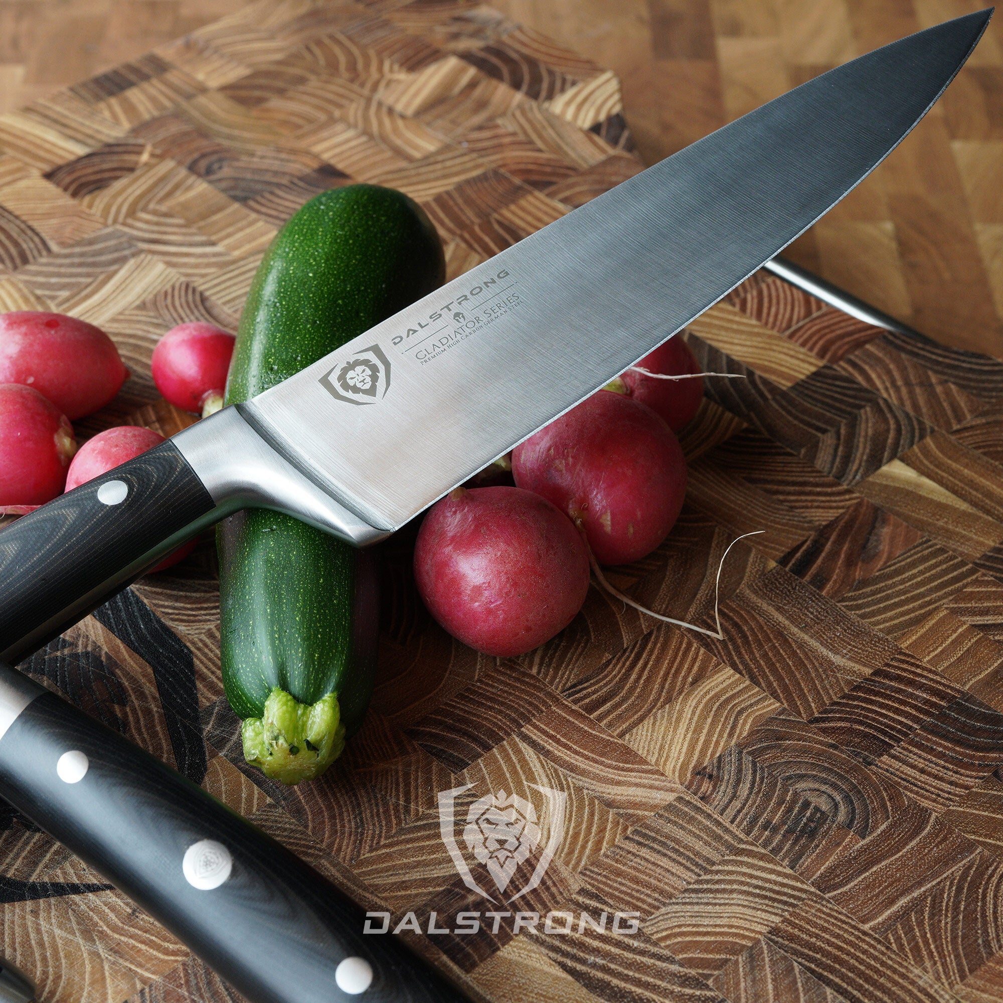 Premium 3-Piece Knife Set - Chef, Santoku & Paring Knives | Gladiator Series Elite | NSF Certified | Professional Kitchen Cutlery | Perfect for Home Chefs & Culinary Enthusiasts | Dalstrong ©