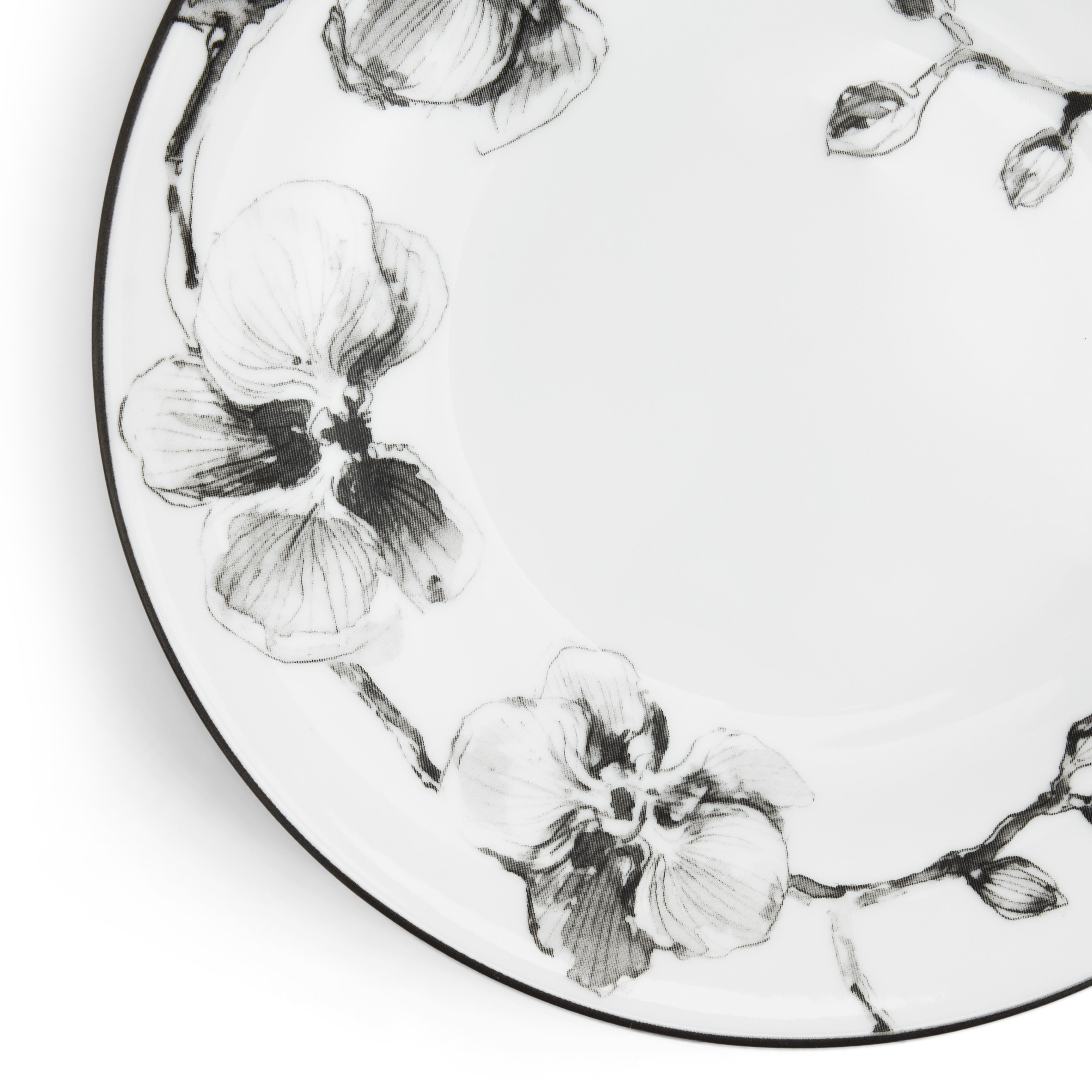 Premium Black Orchid Porcelain Dinnerware Set - Elegant 16-Piece Tableware for Fine Dining, Parties & Special Occasions