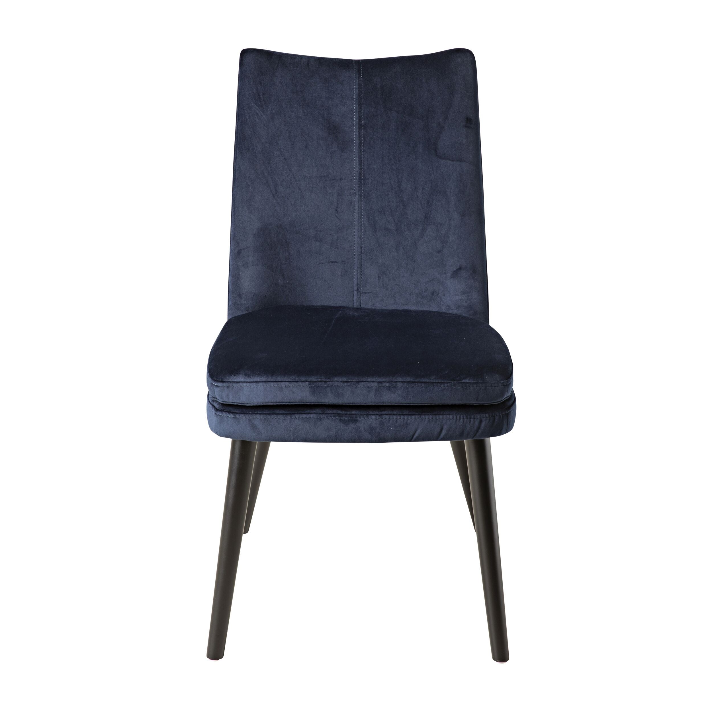 Luxury Aura Velvet Dining Chair - Indigo Blue Upholstered Seat for Modern Home, Restaurant & Office Decor - Comfortable & Stylish Accent Chair for Dining Room, Kitchen, or Lounge Area