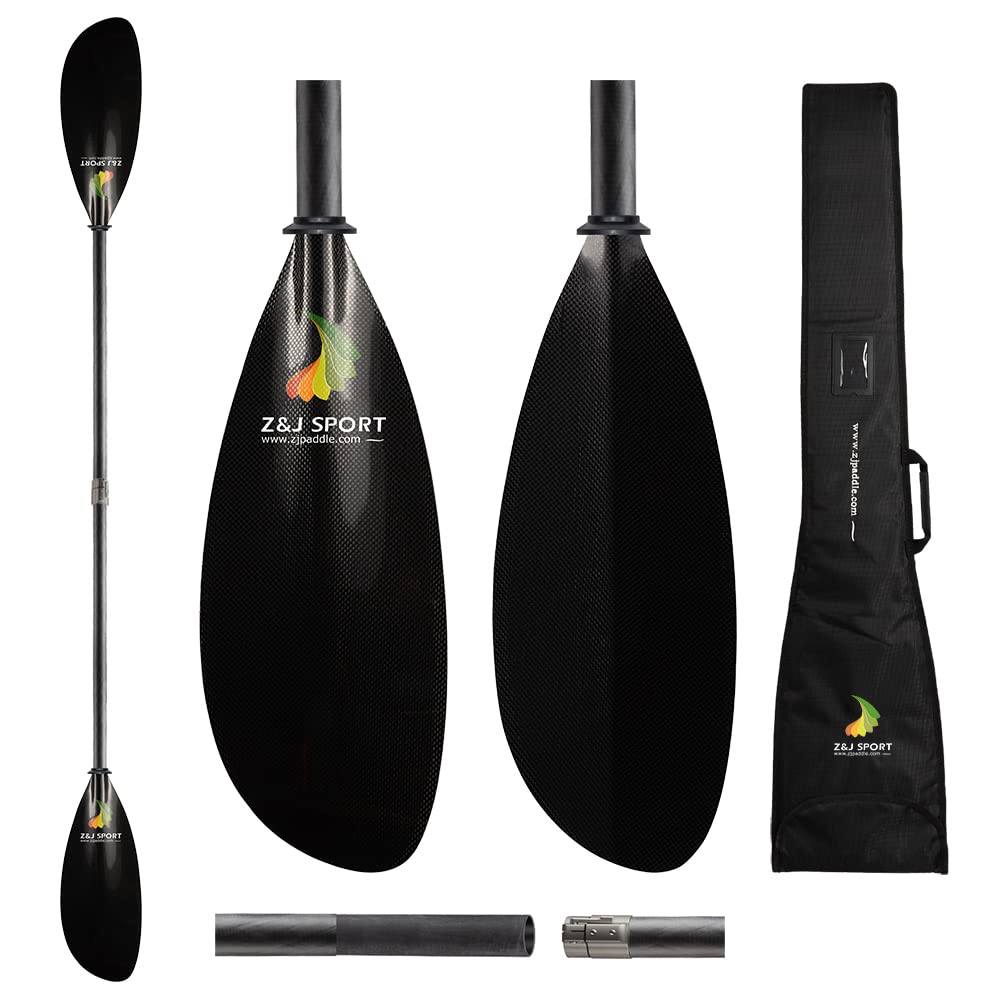 Premium Full Carbon Sea Kayak Paddle with Adjustable Length & Paddle Bag - Lightweight Touring Kayak Oar for Ocean, River & Lake Kayaking - Ideal for Recreational Paddling, Fishing & Water Sports (SK-I)
