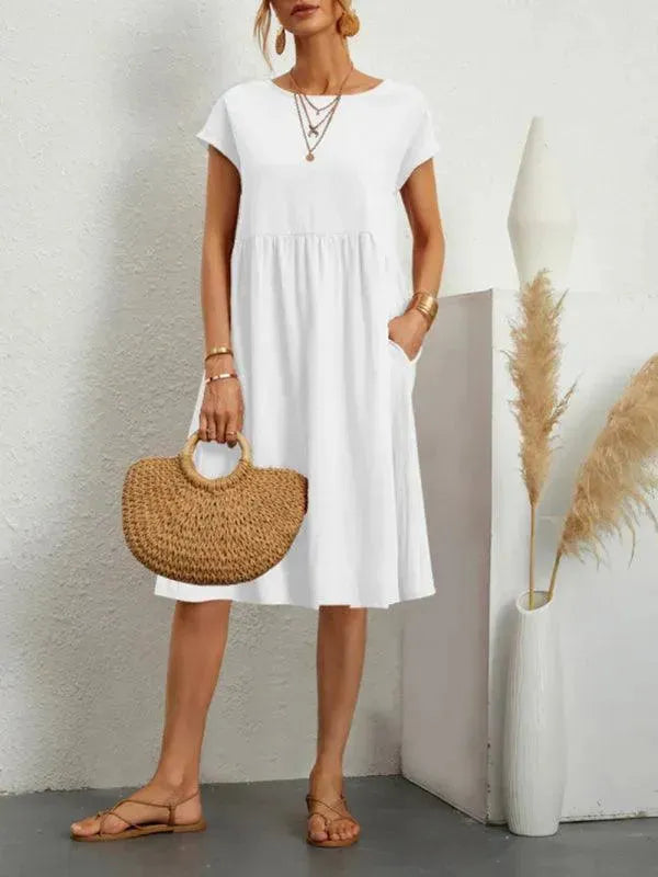 Women's Loose Fit Short Sleeve Summer Dress - Flowy Casual Sundress for Beach, Vacation & Everyday Wear
