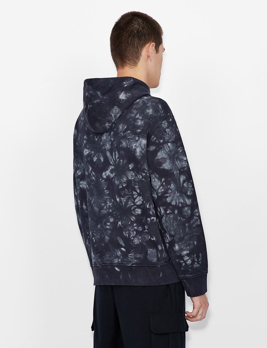 Armani Exchange Dyed Navy Hoodie for Men - Stylish & Comfortable Pullover for Casual Wear & Outdoor Activities