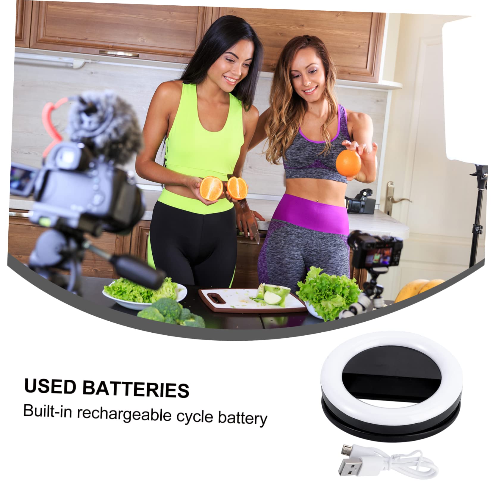 Mikikit 3-in-1 Clip-On Ring Light with 3 Lighting Modes - Adjustable Mini Circle Light for Live Streaming, Photography, Beauty Makeup & Video Calls - Portable Camera Fill Light for Content Creators